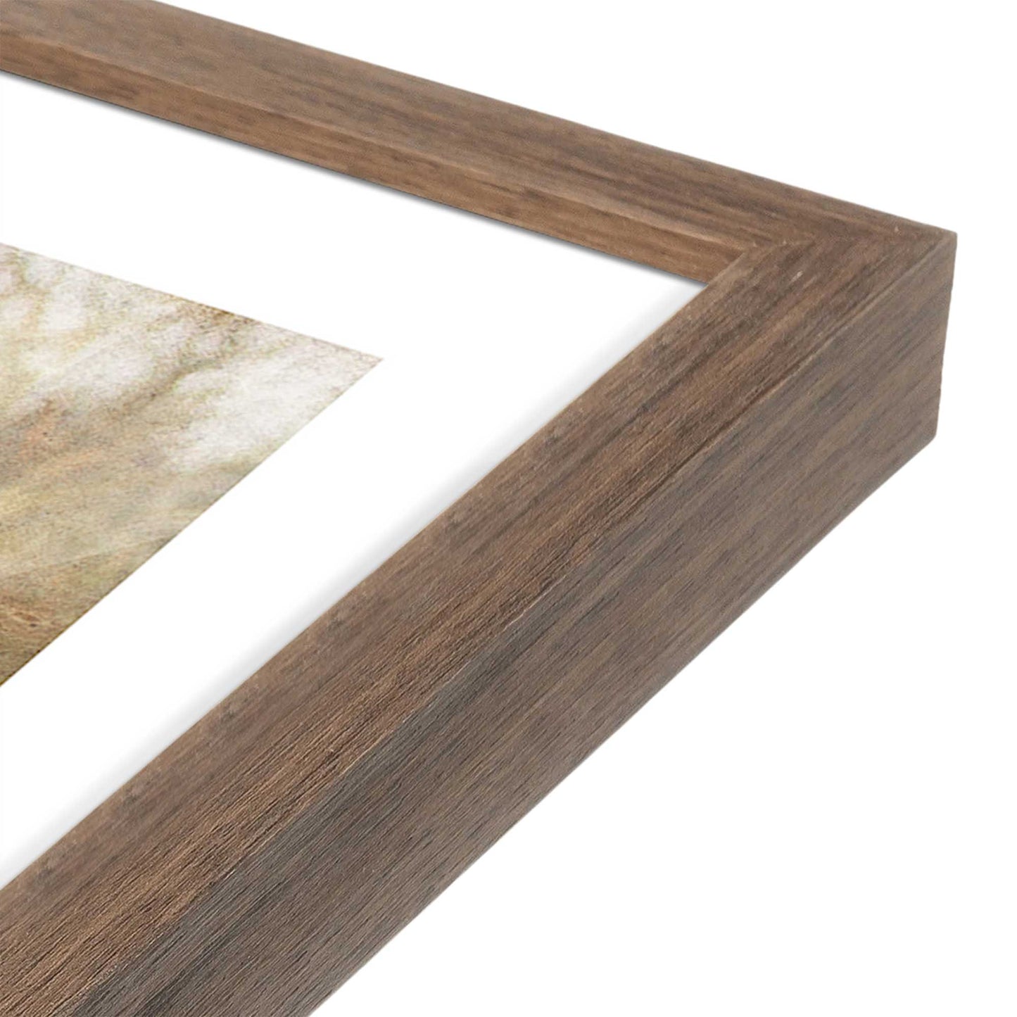 [Color:Walnut], Picture of art in a Walnut frame at an angle