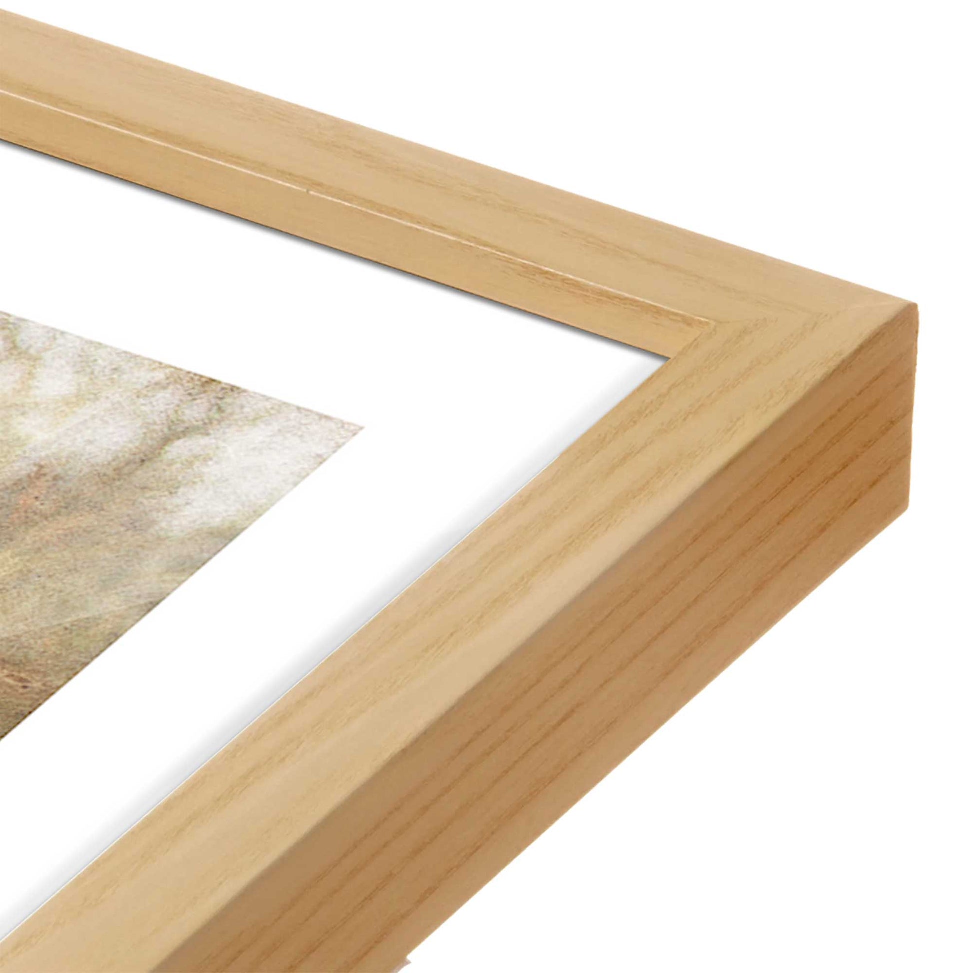 [Color:American Maple], Picture of art in a American Maple frame at an angle