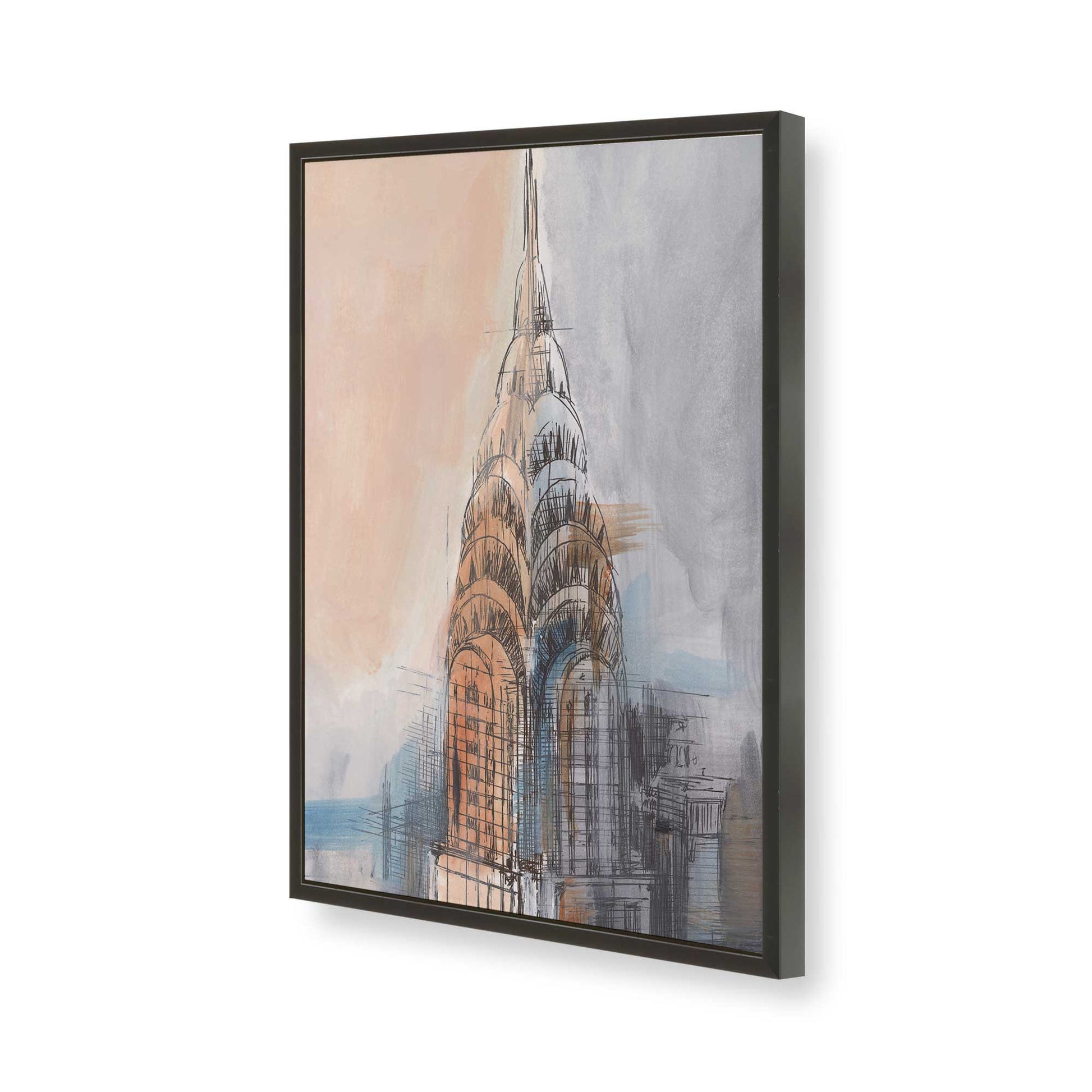 [Color:Satin Black], Picture of art in a Satin Black frame of the corner