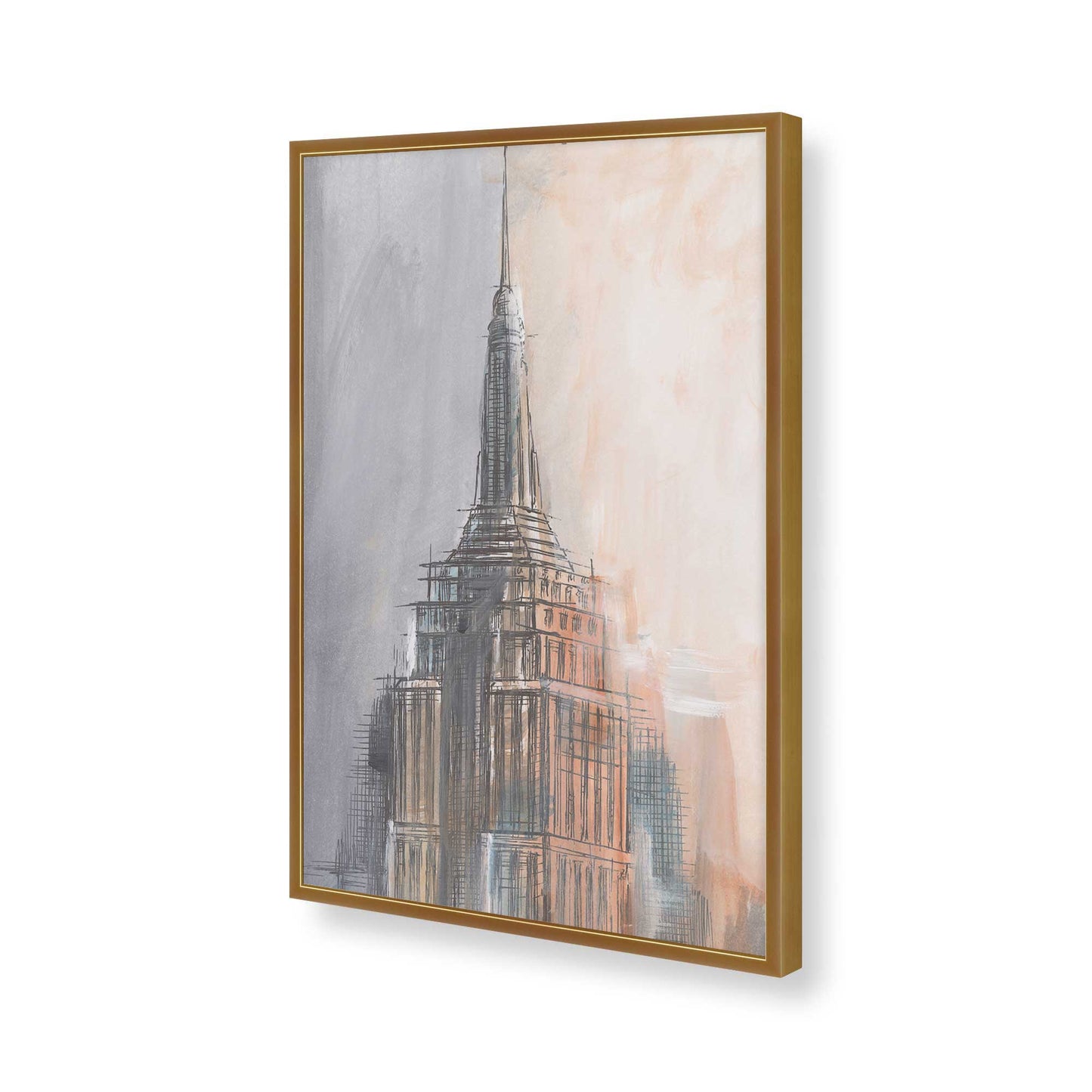 [Color:Polished Gold], Picture of art in a Polished Gold frame of the corner