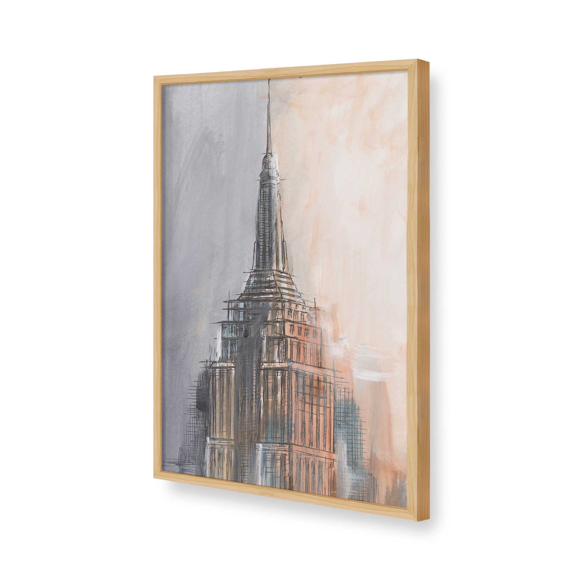 [Color:American Maple], Picture of art in a American Maple frame of the corner