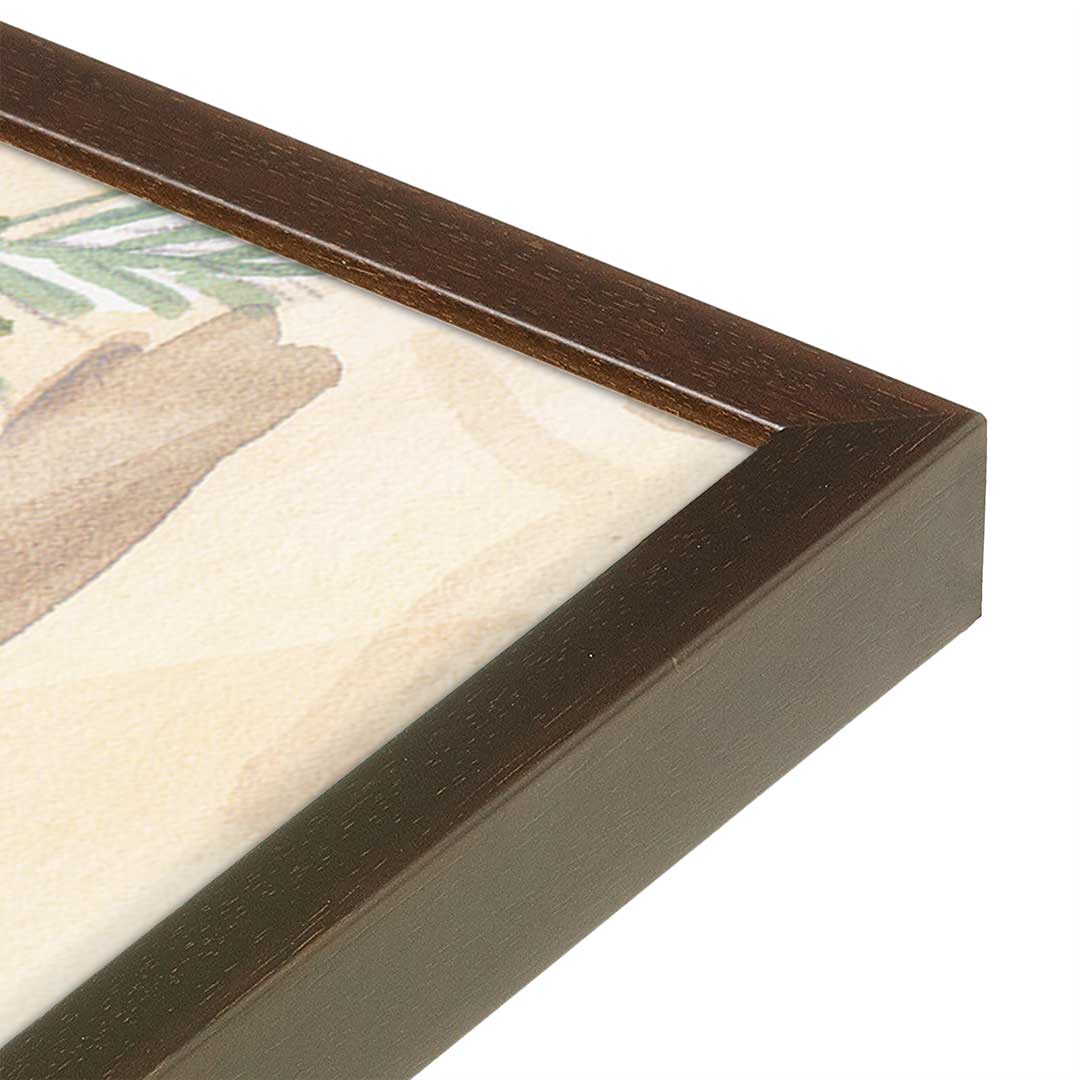 [Color:Brown], Picture of art in a Brown frame at an angle