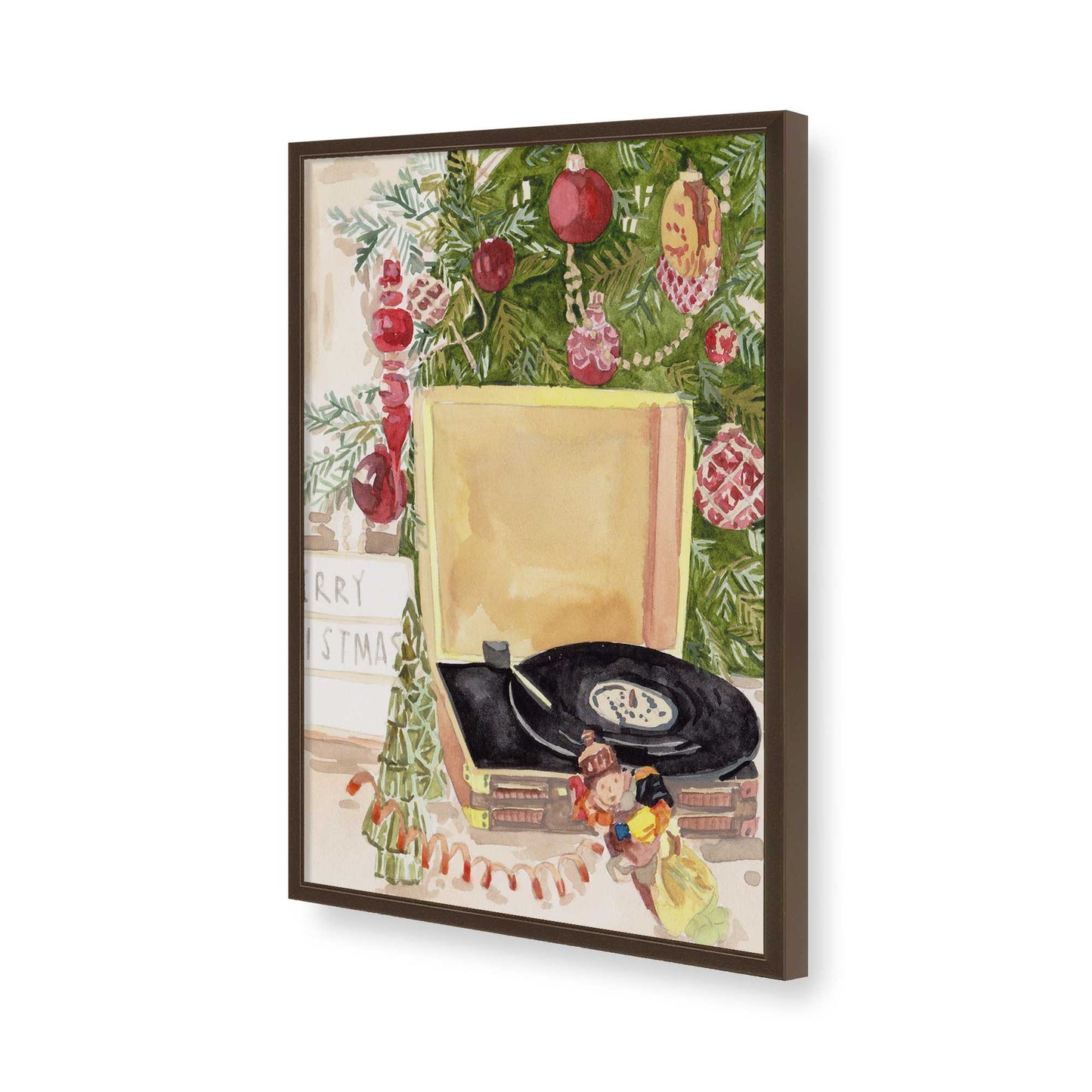 [Color:Brown], Picture of art in a Brown frame of the corner