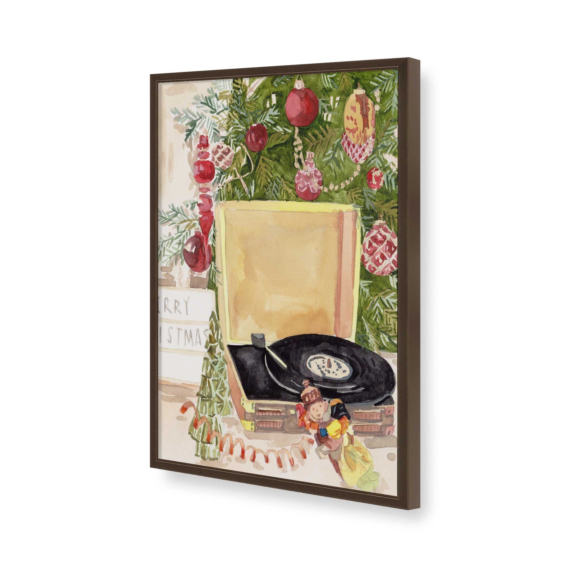 [Color:Brown], Picture of art in a Brown frame of the corner