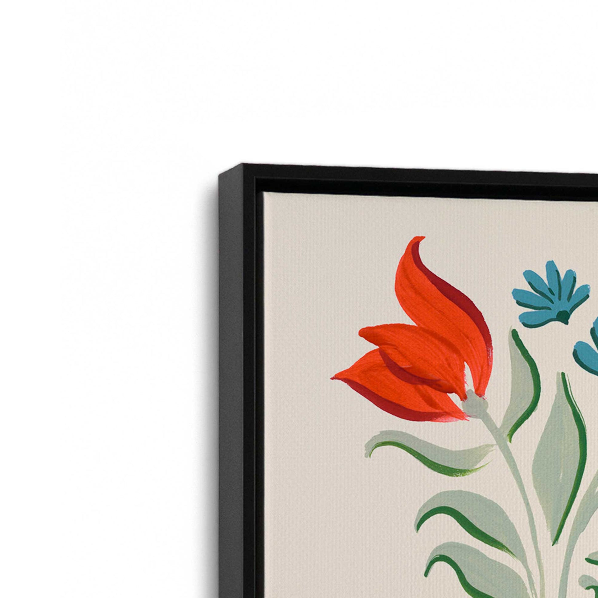 [Color:Satin Black], Picture of art in a Satin Black frame at an angle