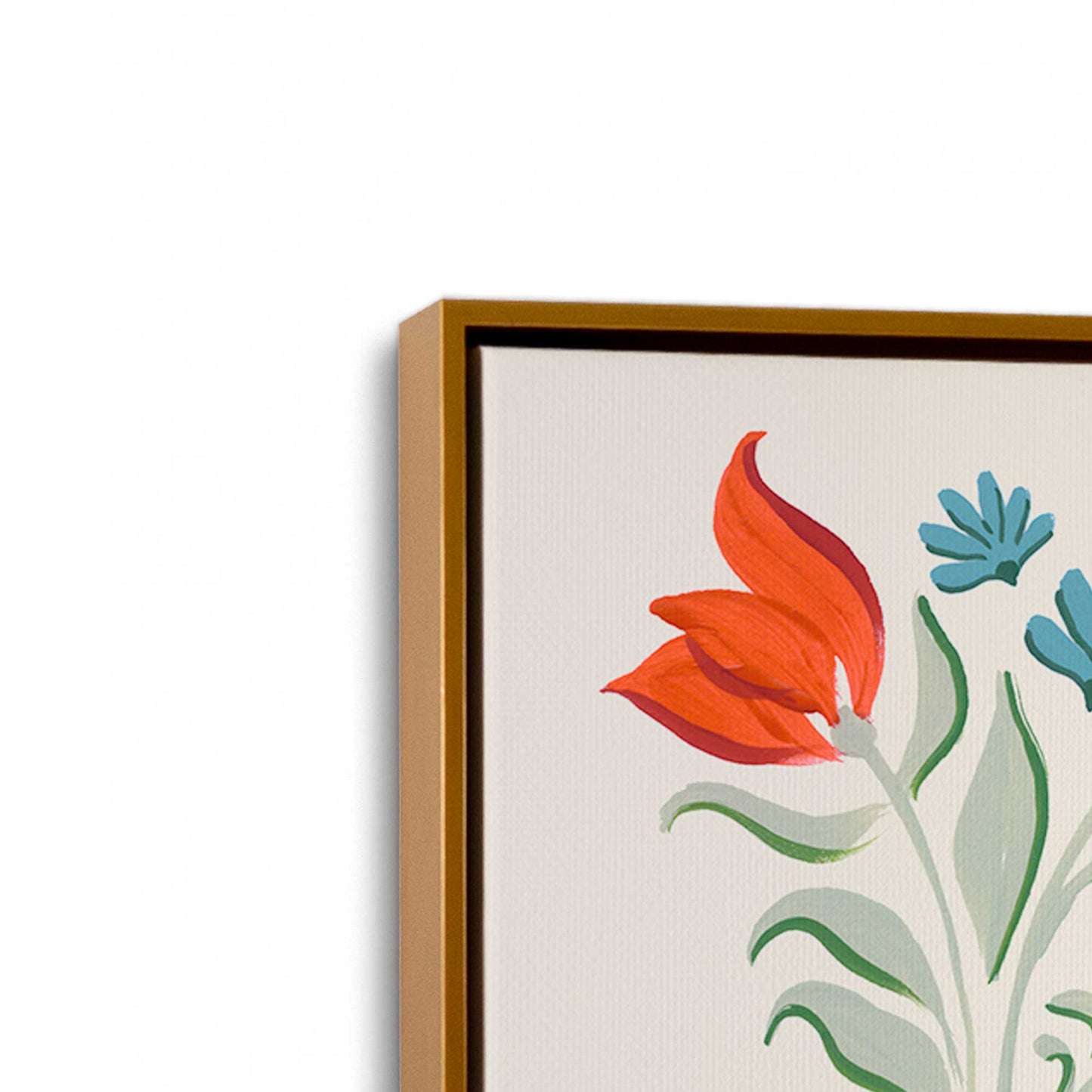 [Color:Polished Gold], Picture of art in a Polished Gold frame at an angle