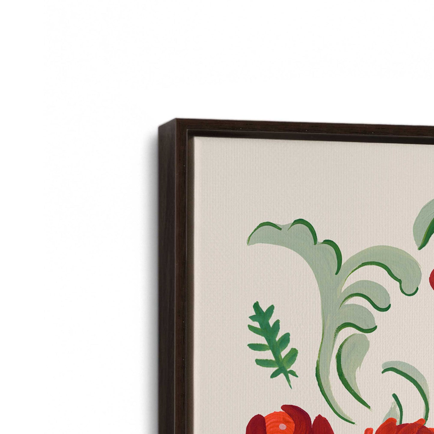 [Color:Espresso], Picture of art in a Espresso frame at an angle