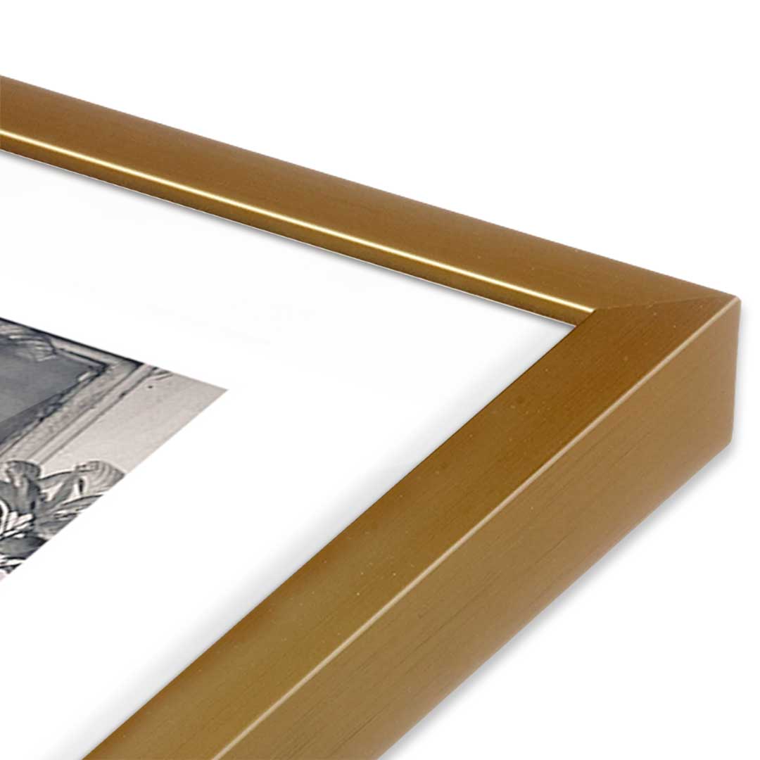 [Color:Polished Gold], Picture of art in a Polished Gold frame at an angle