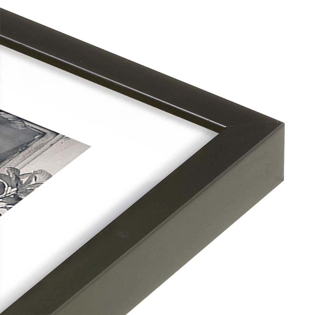 [Color:Satin Black], Picture of art in a Satin Black frame at an angle