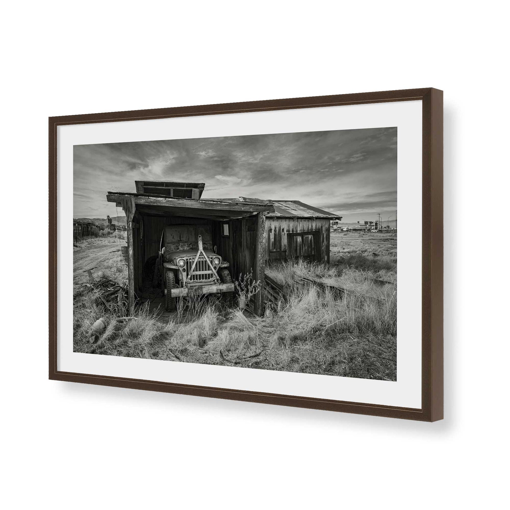 [Color:Brown], Picture of art in a Brown frame of the corner