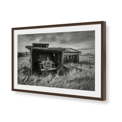 [Color:Brown], Picture of art in a Brown frame of the corner