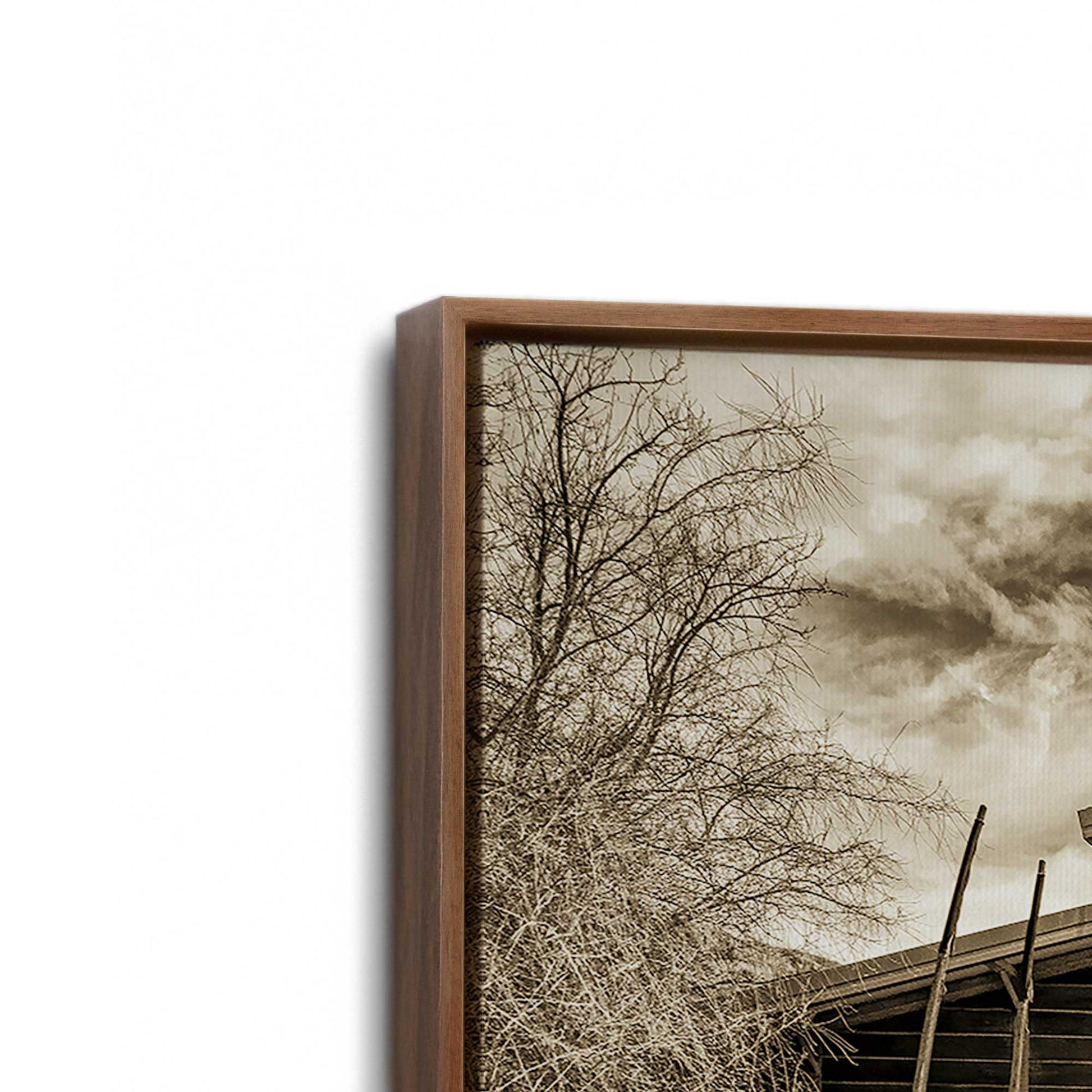 [Color:Walnut], Picture of art in a Walnut frame at an angle