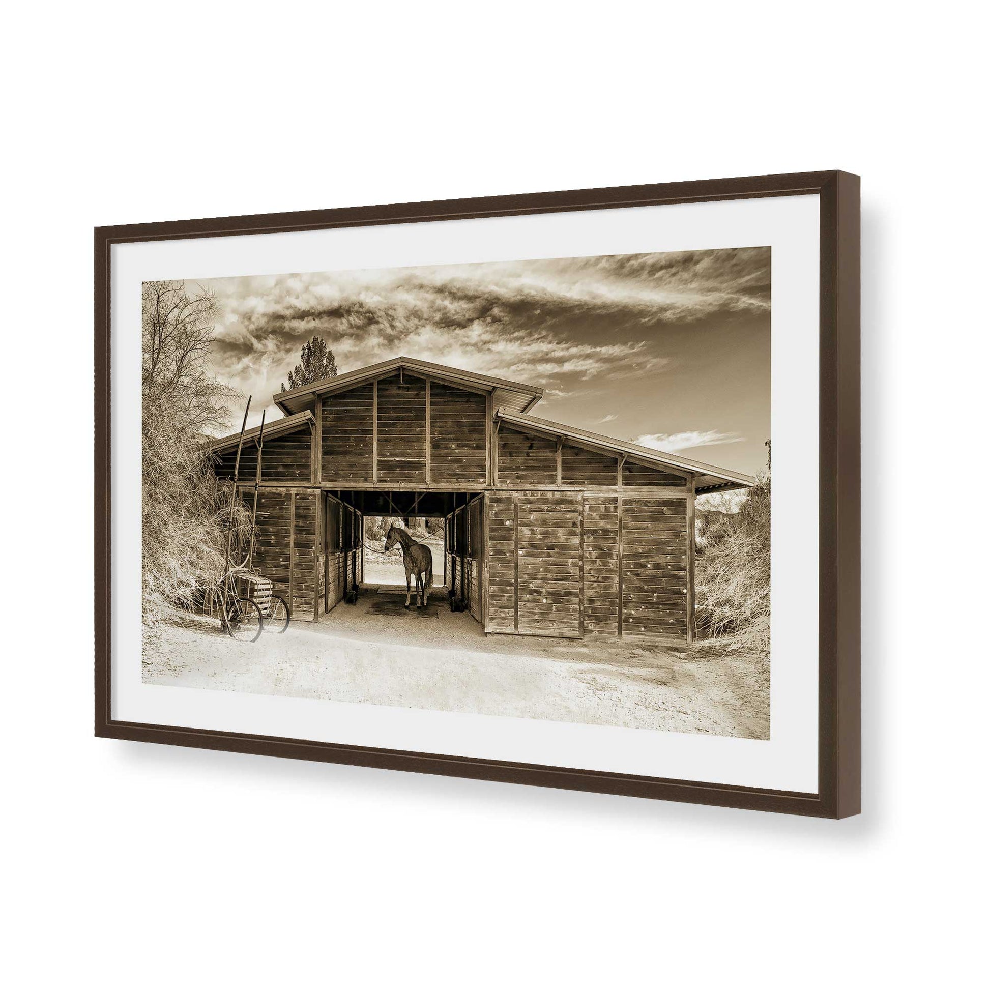 [Color:Belvinder Brown], Picture of art in a Belvinder Brown frame of the corner