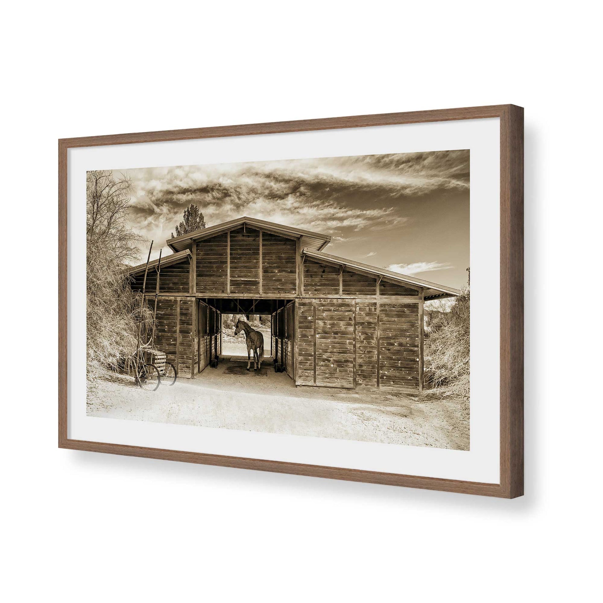 [Color:Walnut], Picture of art in a Walnut frame of the corner