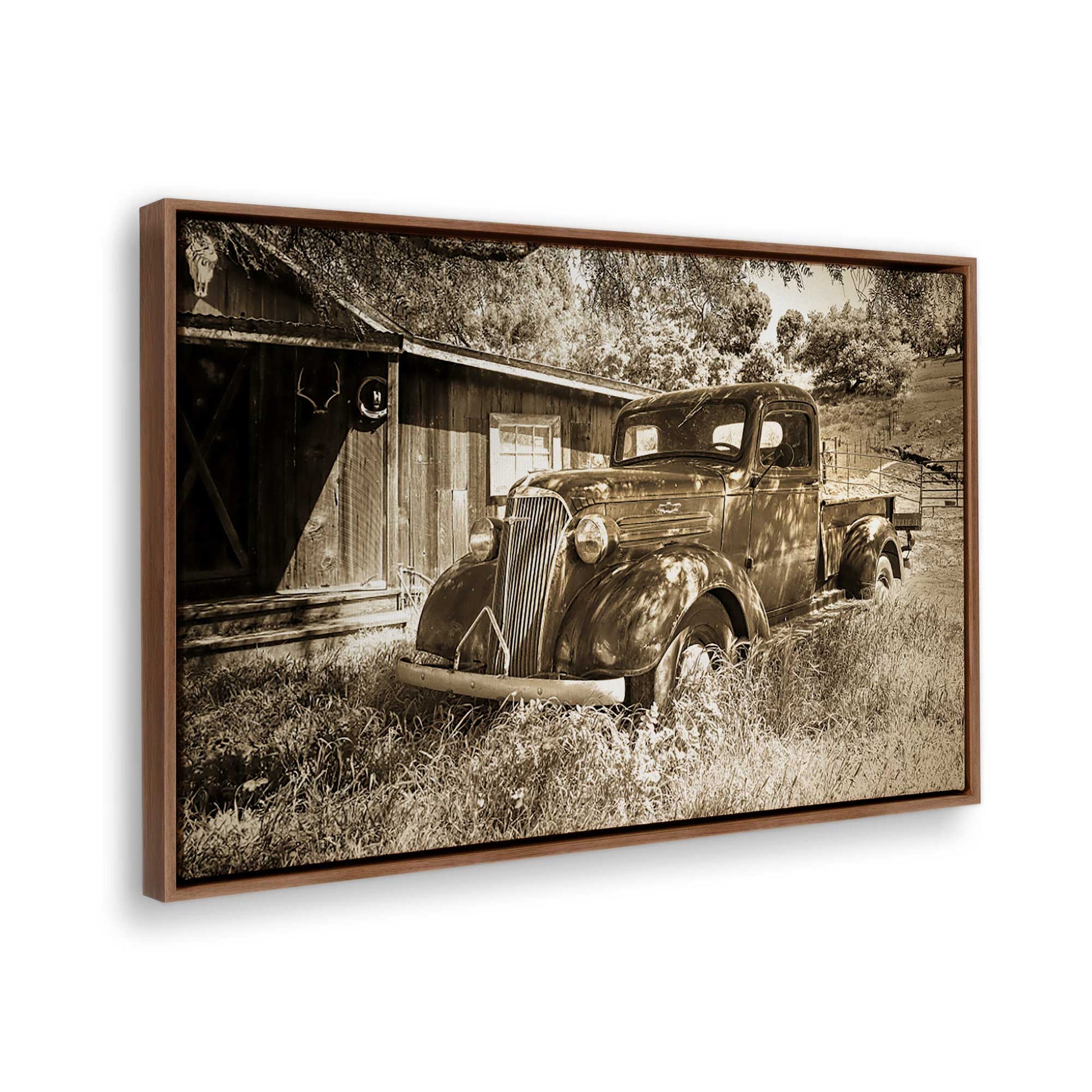 [Color:Walnut], Picture of the corner of the art