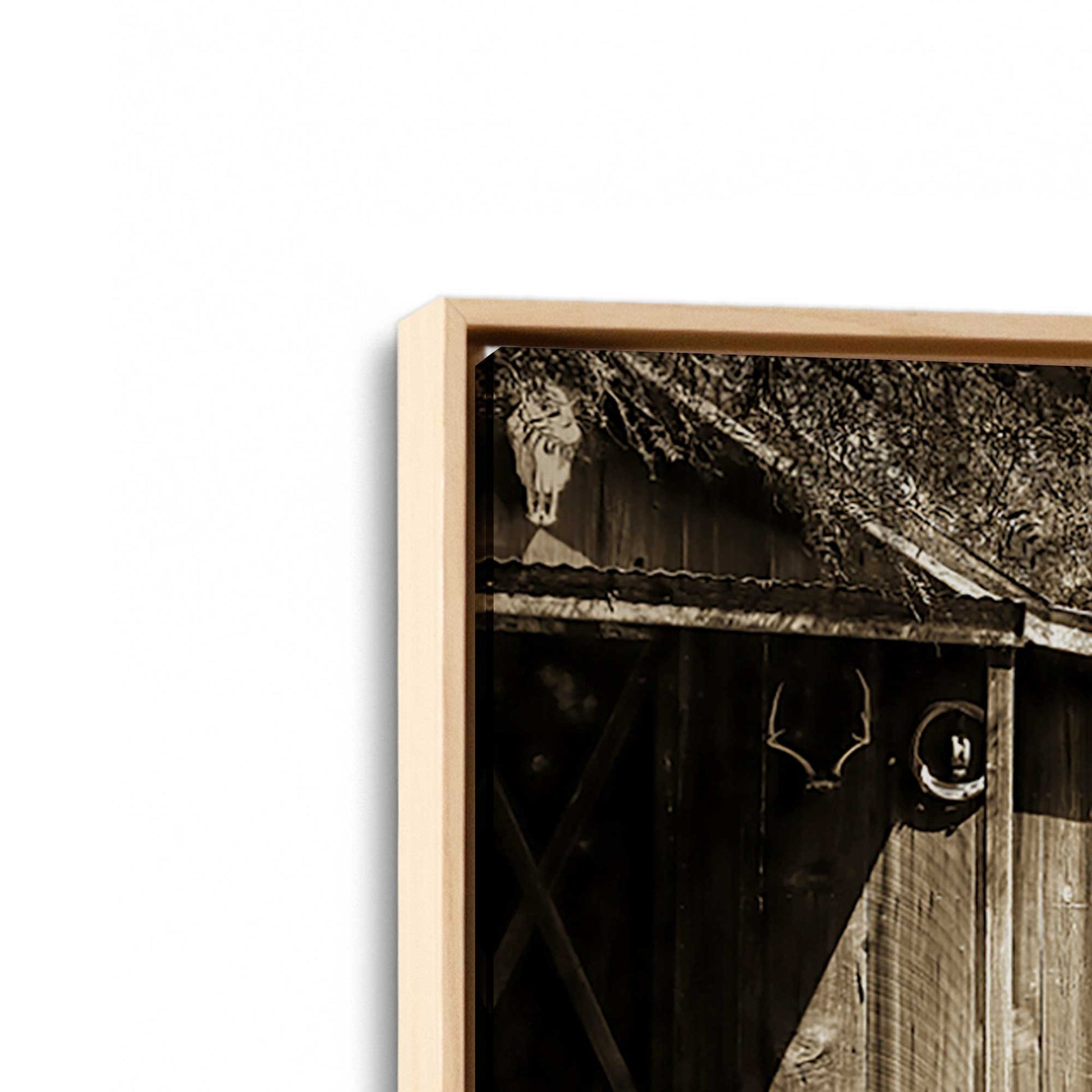 [Color:American Maple], Picture of art in a American Maple frame at an angle