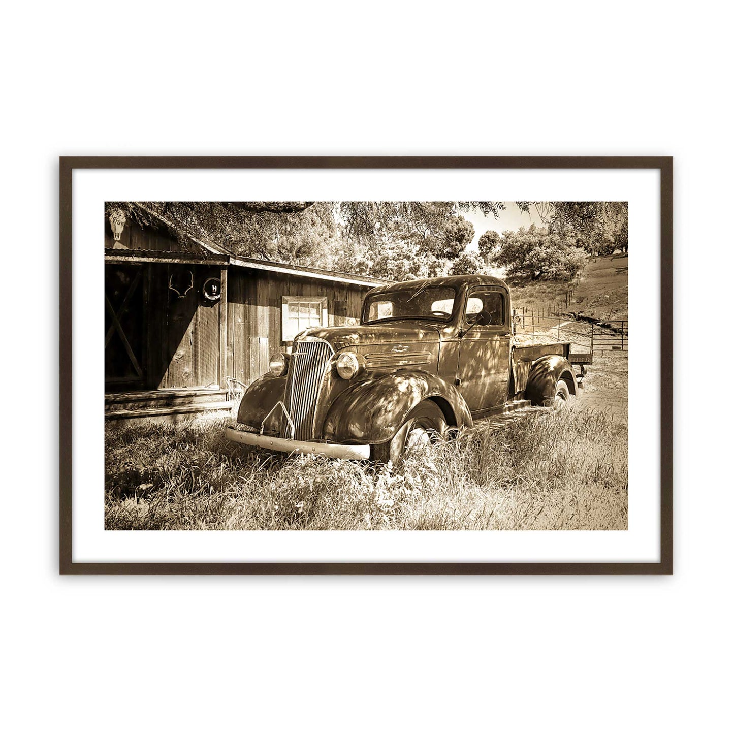 [Color:Brown], Picture of art in a Brown frame