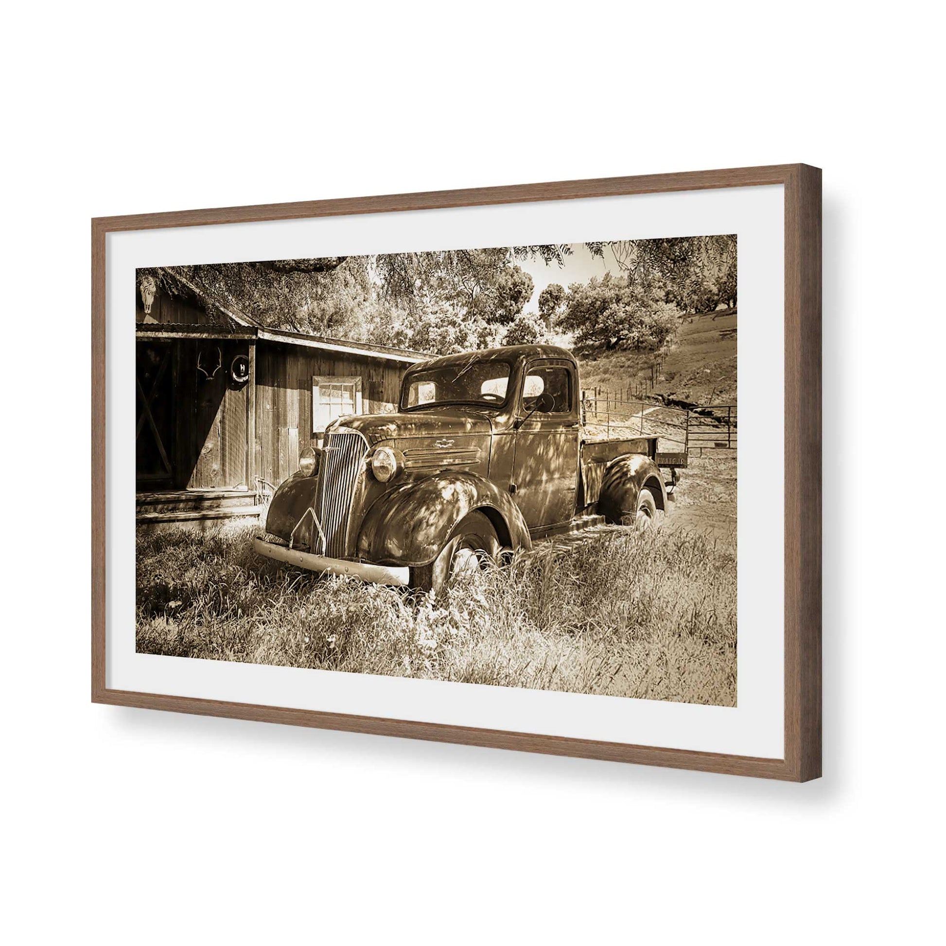 [Color:Walnut], Picture of art in a Walnut frame of the corner