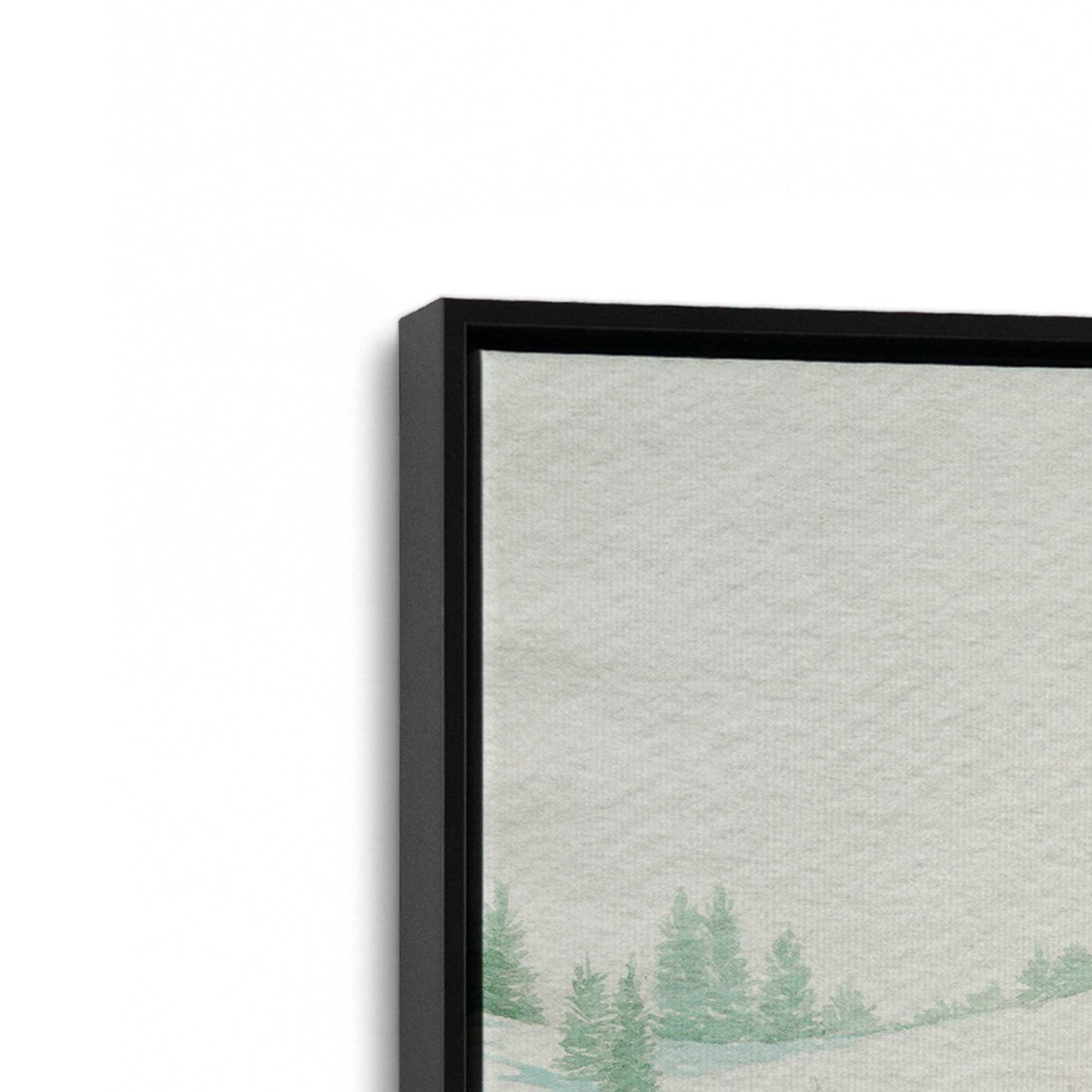 [Color:Satin Black], Picture of art in a Satin Black frame at an angle