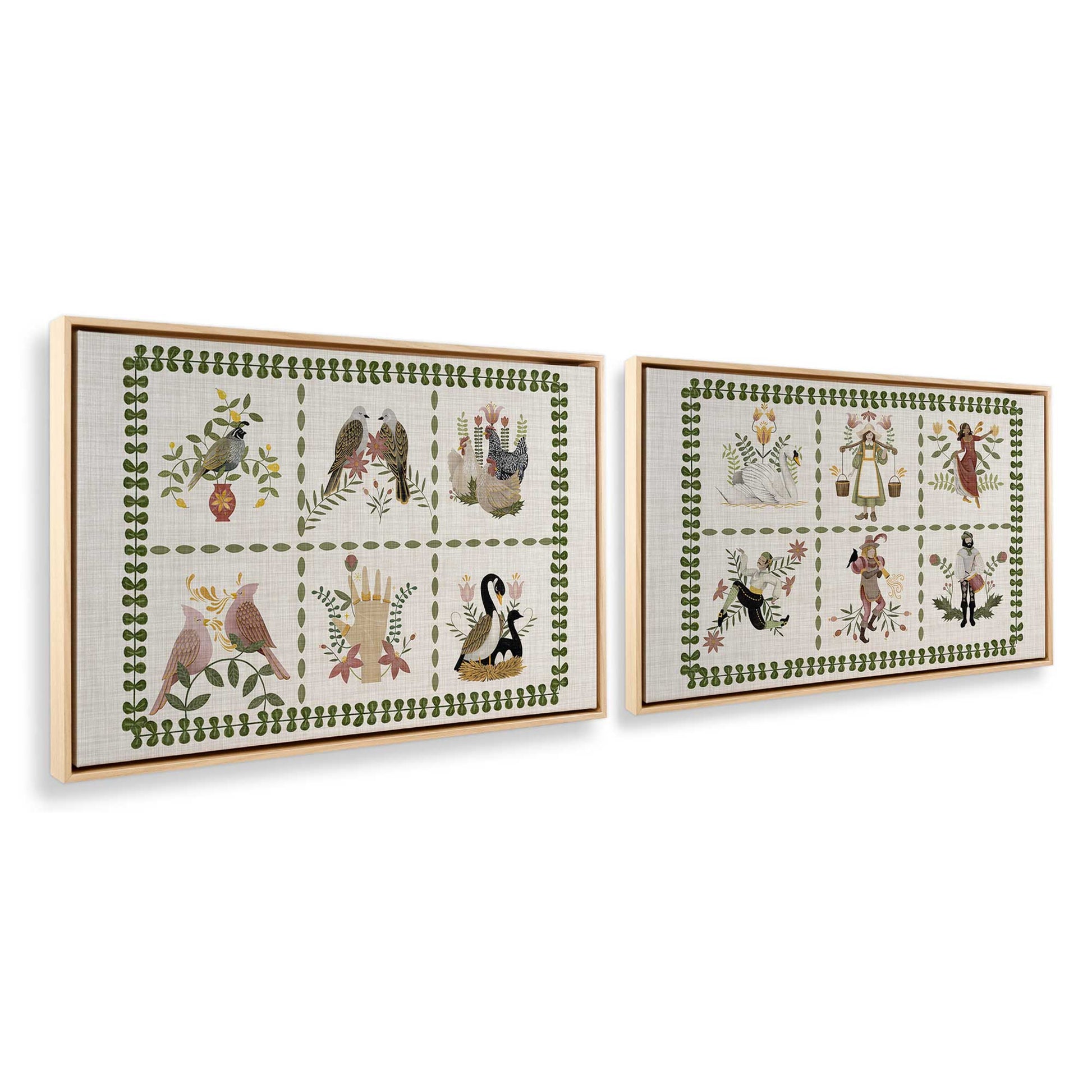 [Color:American Maple], Picture of art in a American Maple frame at an angle