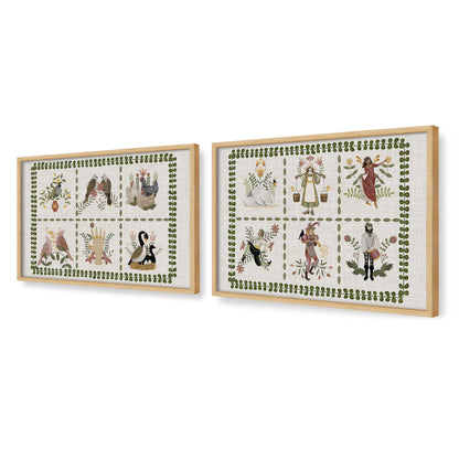 [Color:American Maple], Picture of art in a American Maple frame at an angle