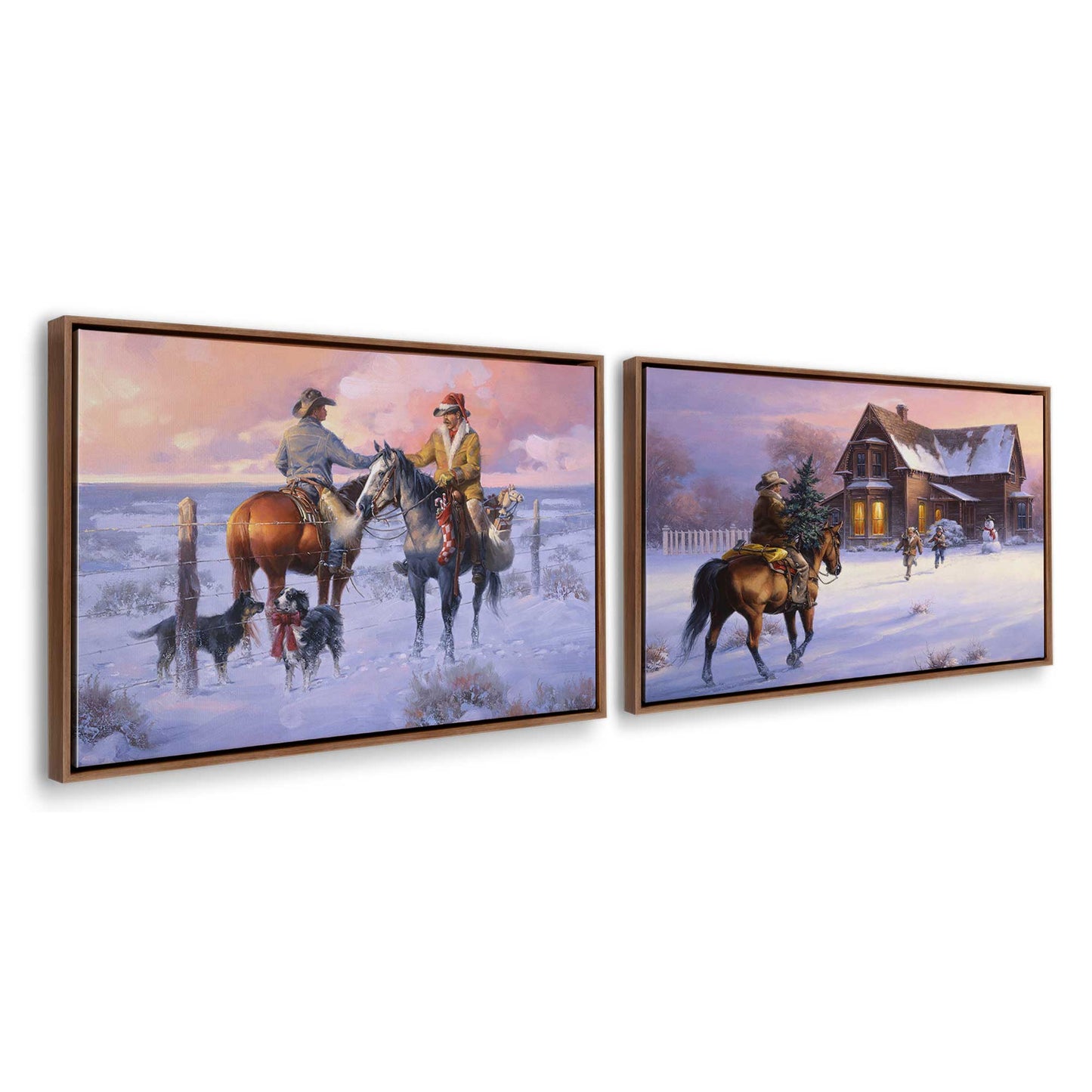 [Color:Walnut], Picture of art in a Walnut frame at an angle