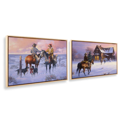 [Color:American Maple], Picture of art in a American Maple frame at an angle