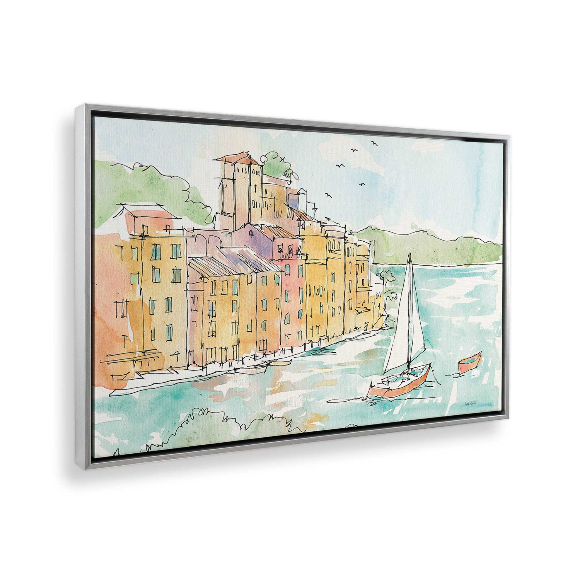 [Color:Polished Chrome], Picture of art in a Polished Chrome frame at an angle