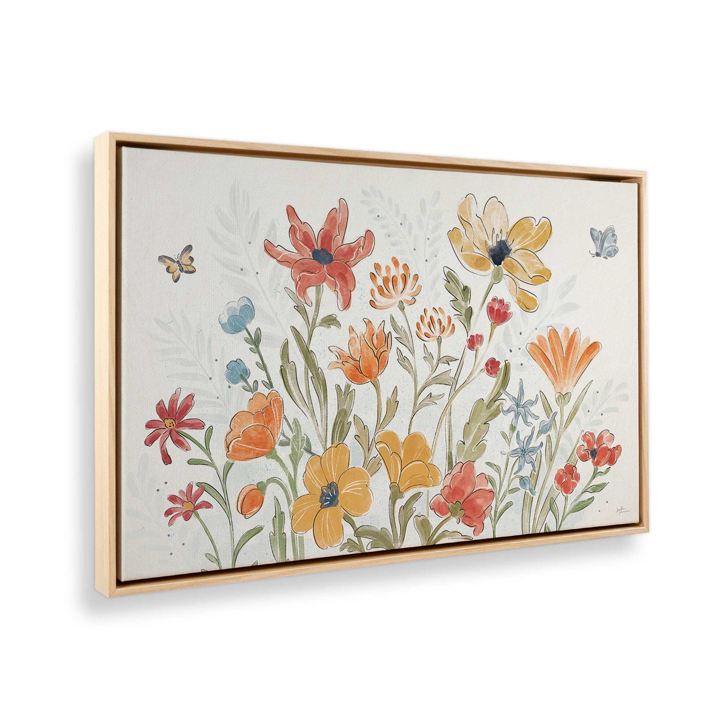 [Color:American Maple], Picture of art in a American Maple frame at an angle