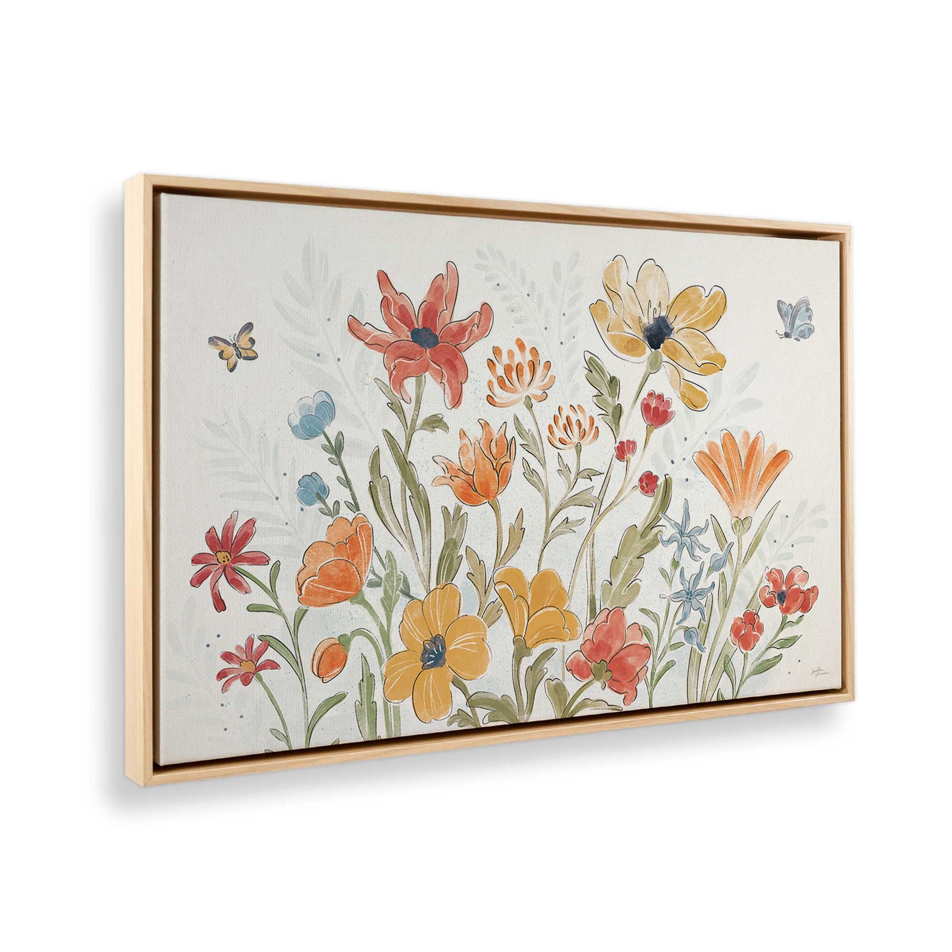 [Color:American Maple], Picture of art in a American Maple frame at an angle