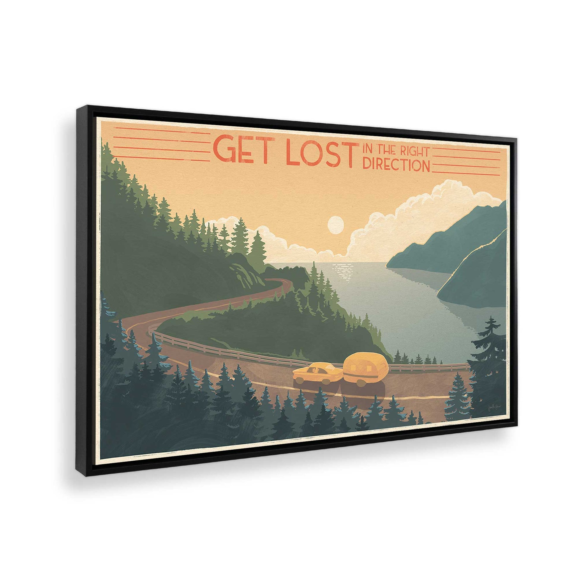 [Color:Satin Black], Picture of art in a Satin Black frame at an angle