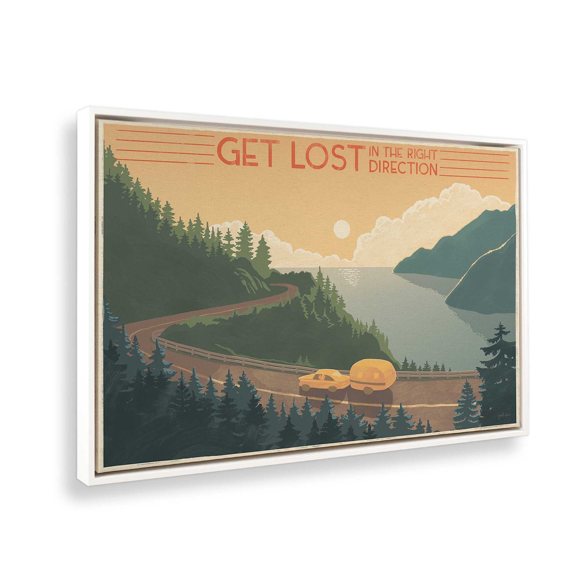 [Color:Opaque White], Picture of art in a White frame at an angle