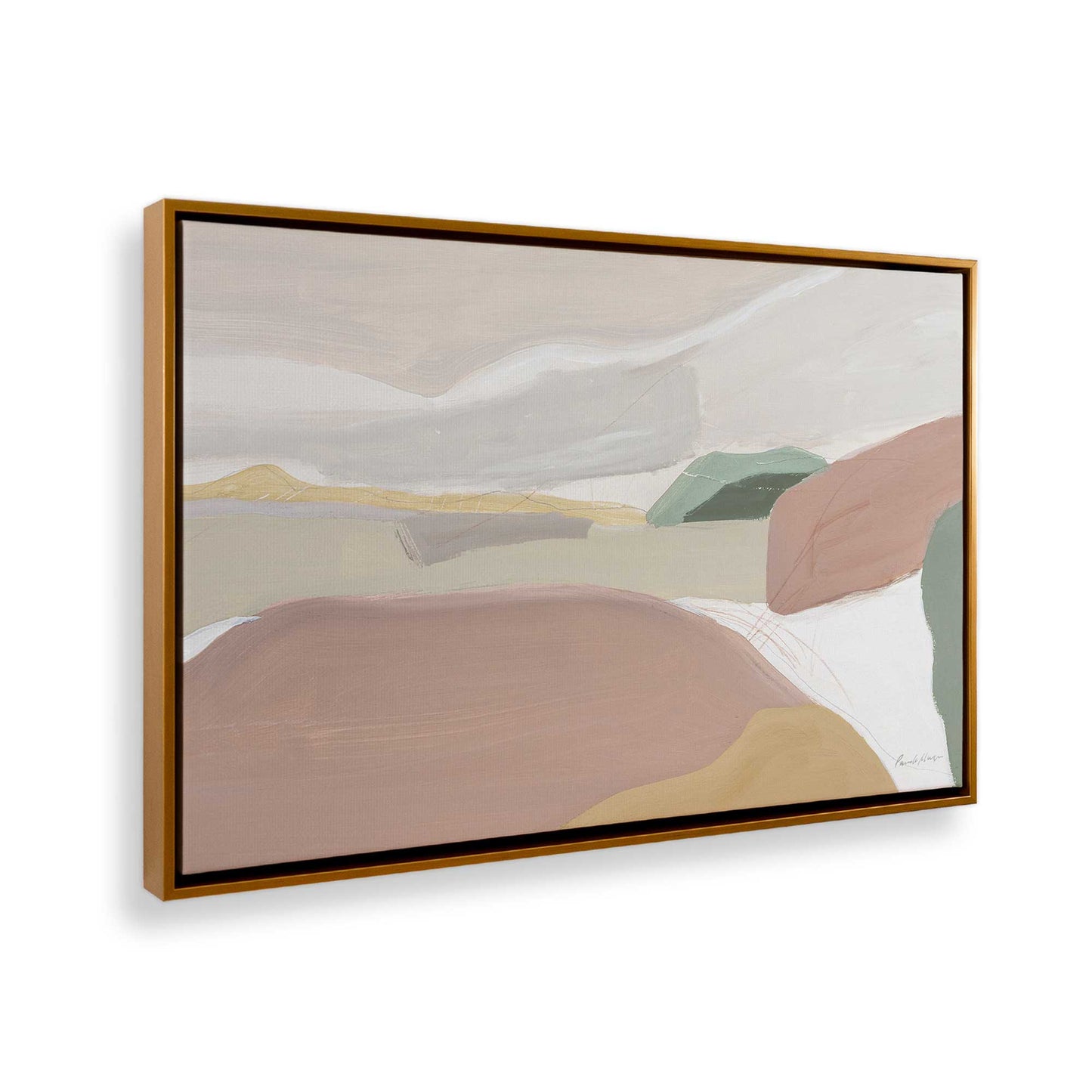 [Color:Polished Gold], Picture of art in a Polished Gold frame at an angle