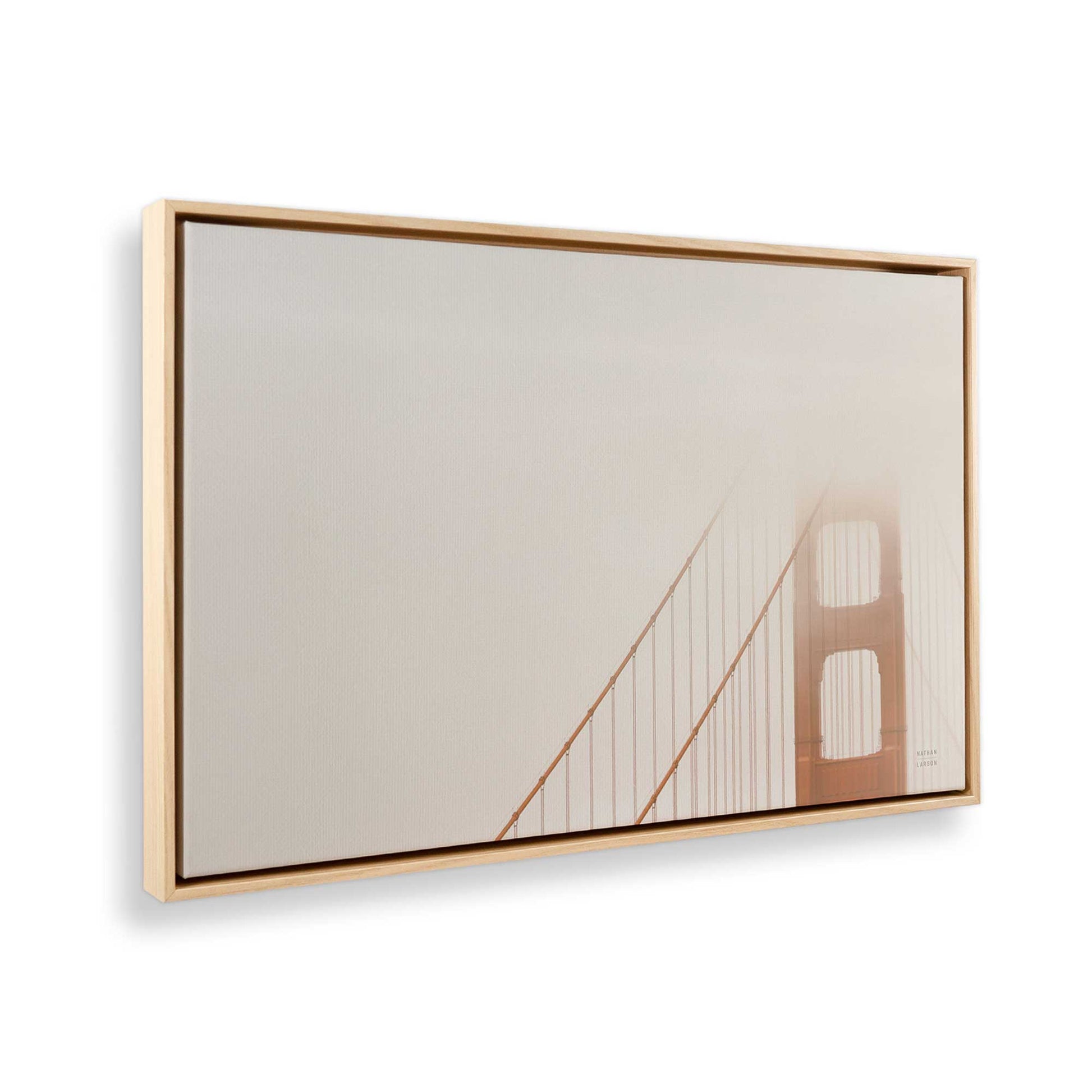 [Color:American Maple], Picture of art in a American Maple frame at an angle