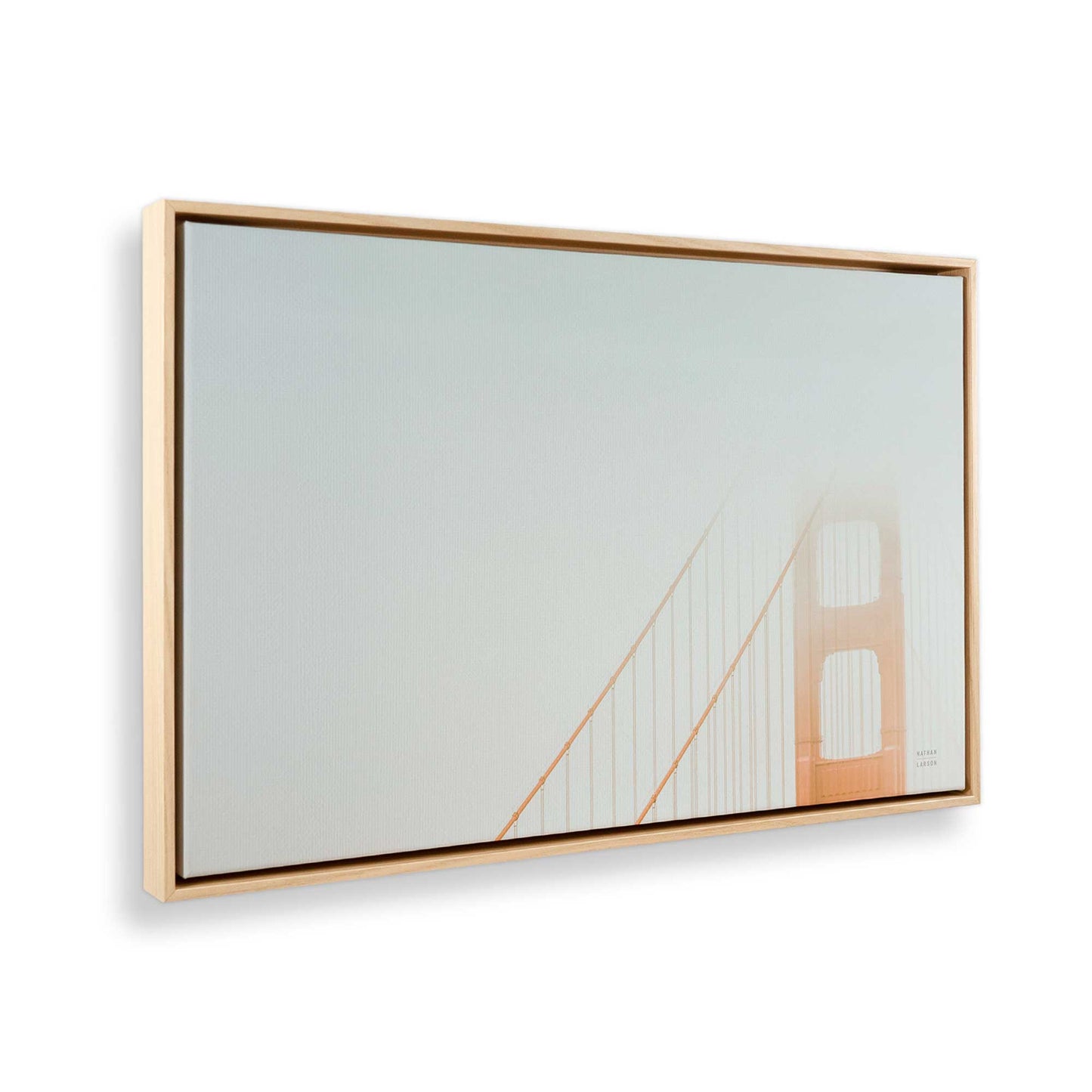 [Color:American Maple], Picture of art in a American Maple frame at an angle