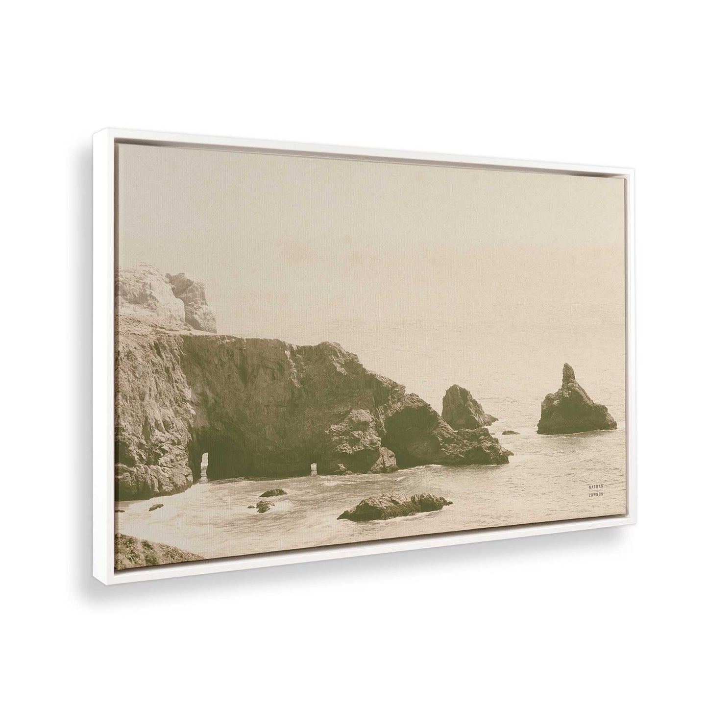 [Color:Opaque White], Picture of art in a White frame at an angle