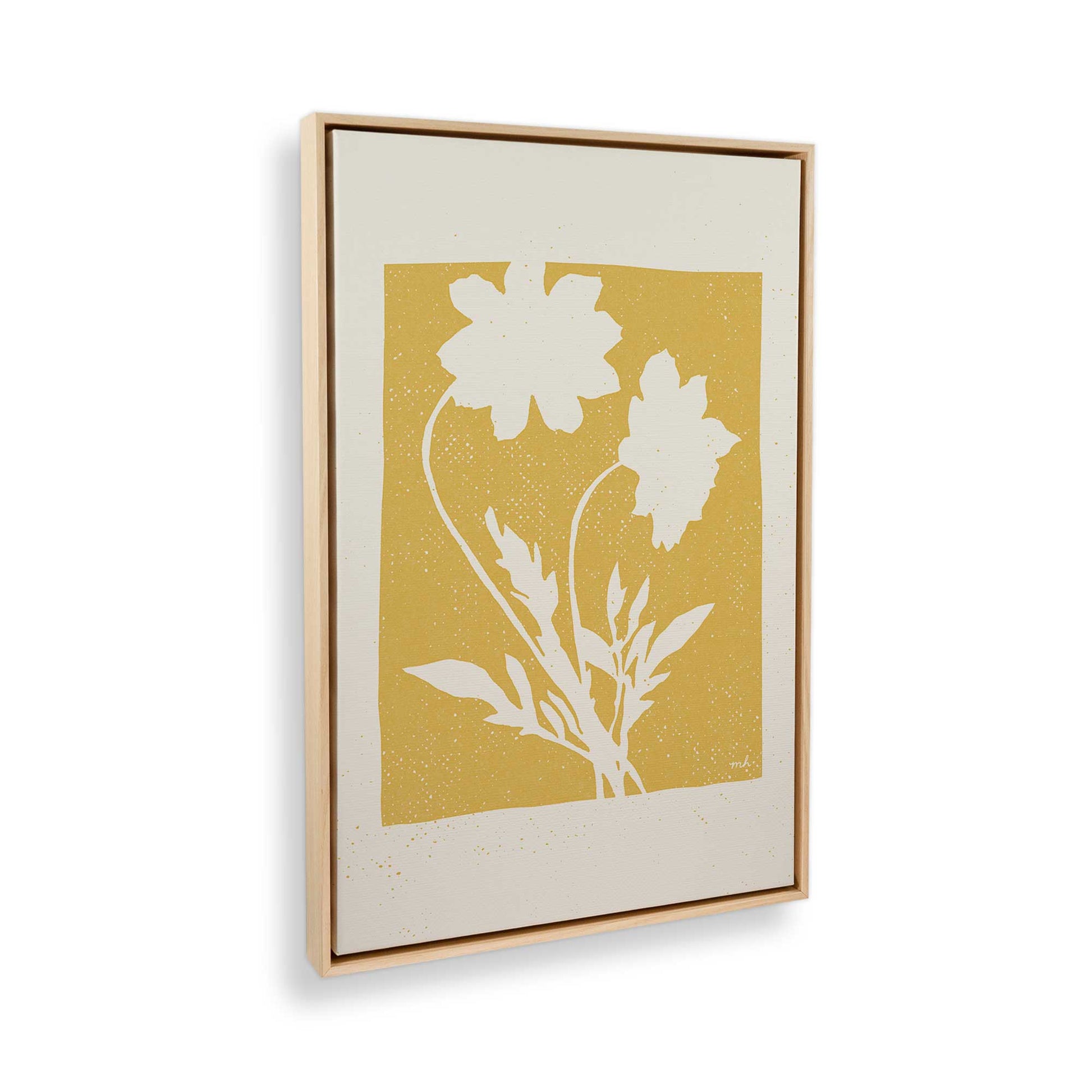 [Color:American Maple], Picture of art in a American Maple frame at an angle