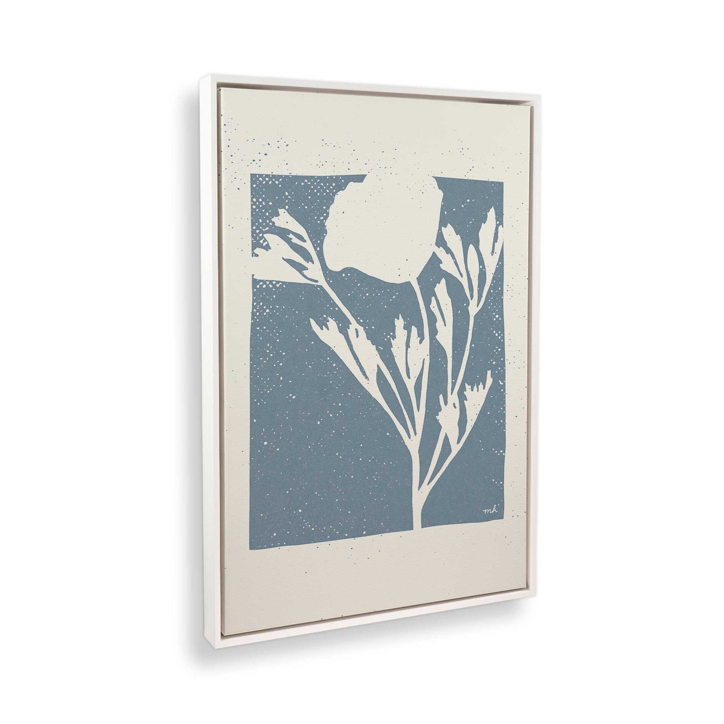 [Color:Opaque White], Picture of art in a White frame at an angle