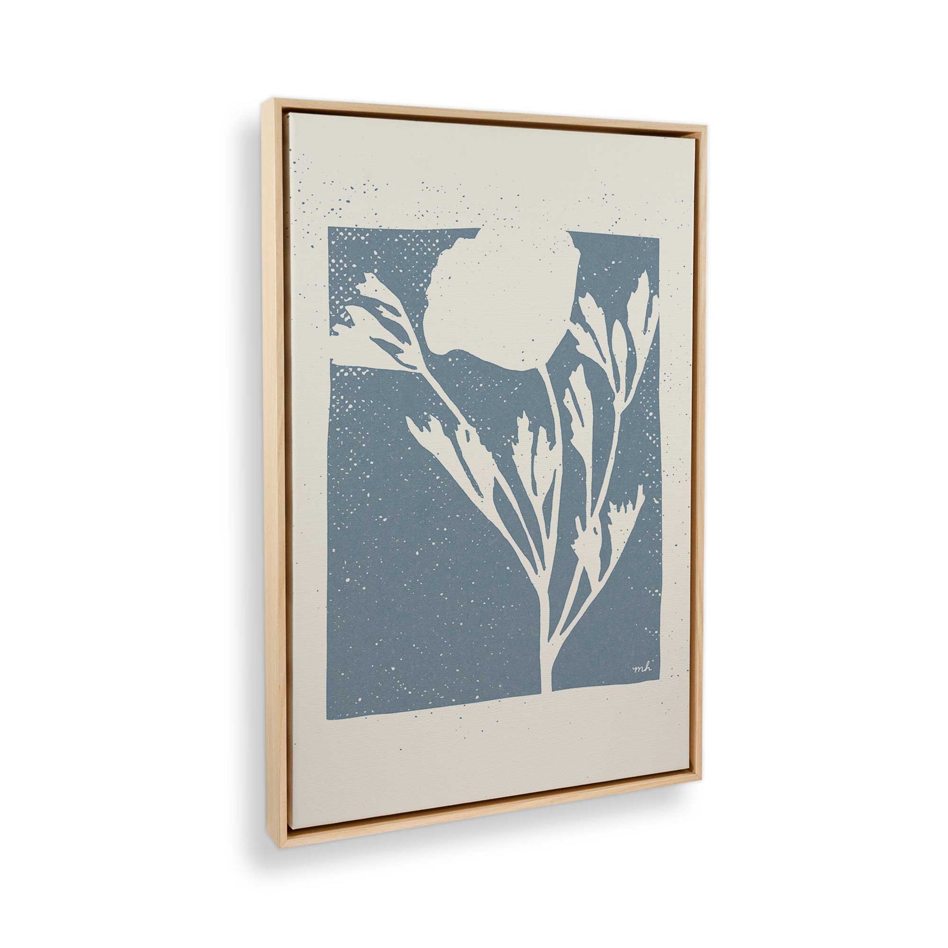 [Color:American Maple], Picture of art in a American Maple frame at an angle