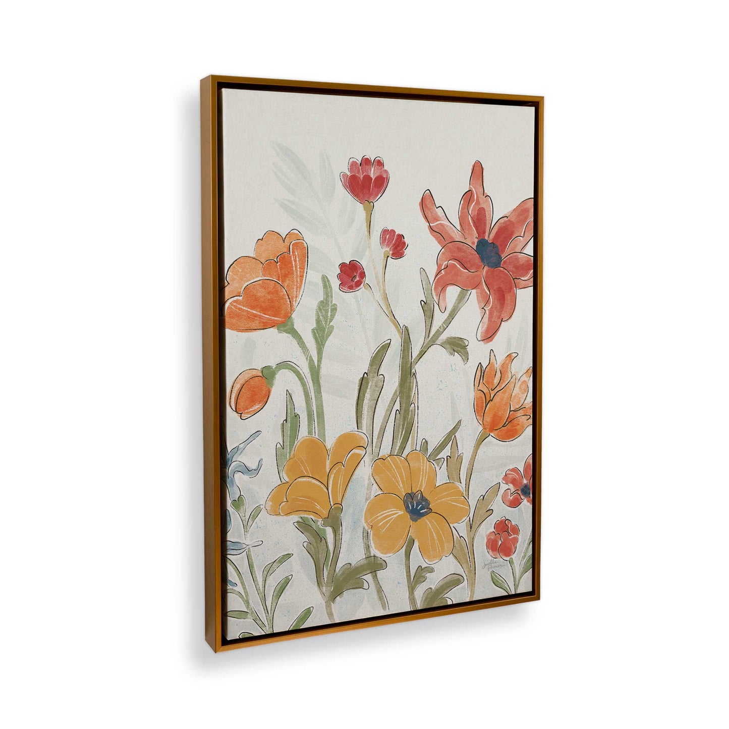 [Color:Polished Gold], Picture of art in a Polished Gold frame at an angle