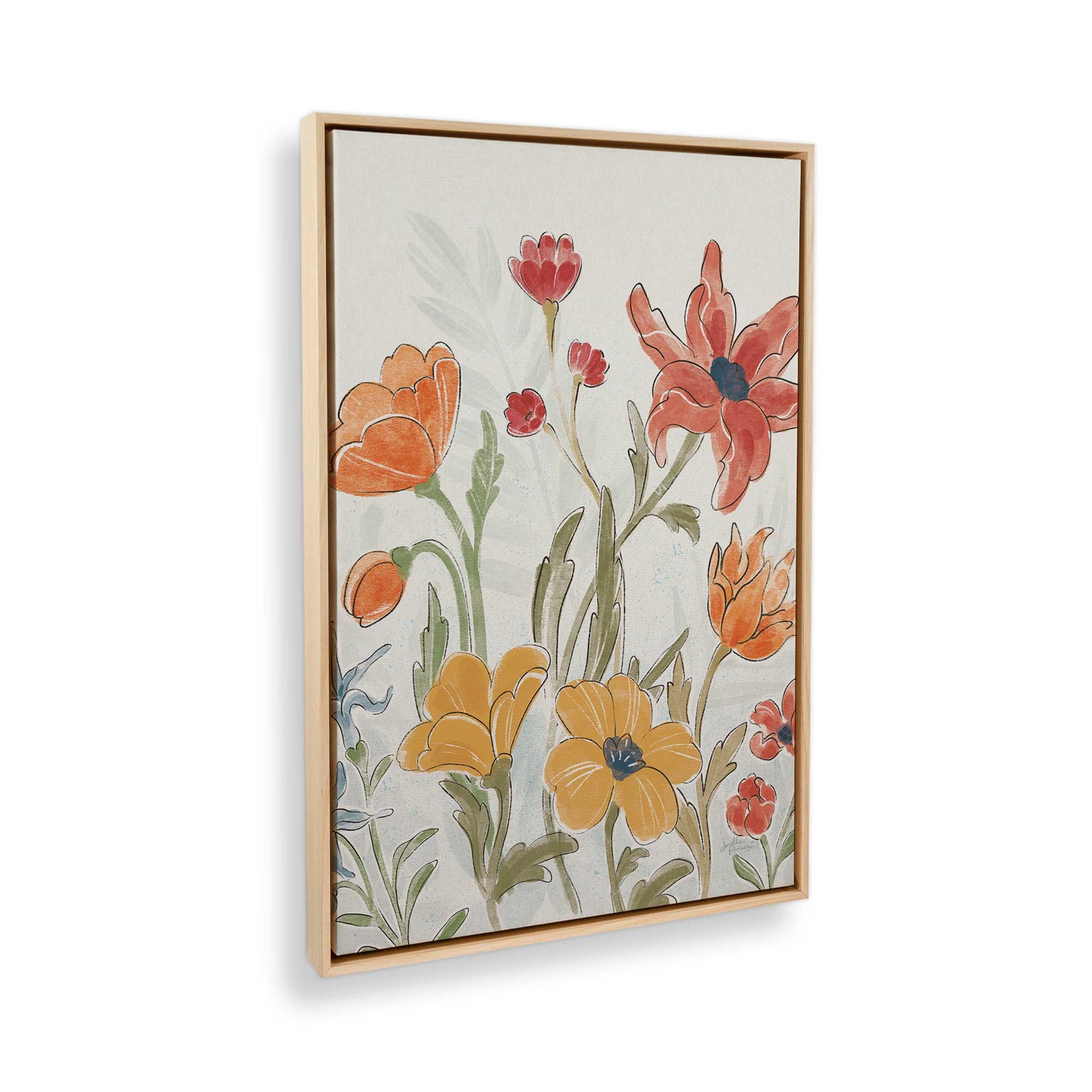[Color:American Maple], Picture of art in a American Maple frame at an angle