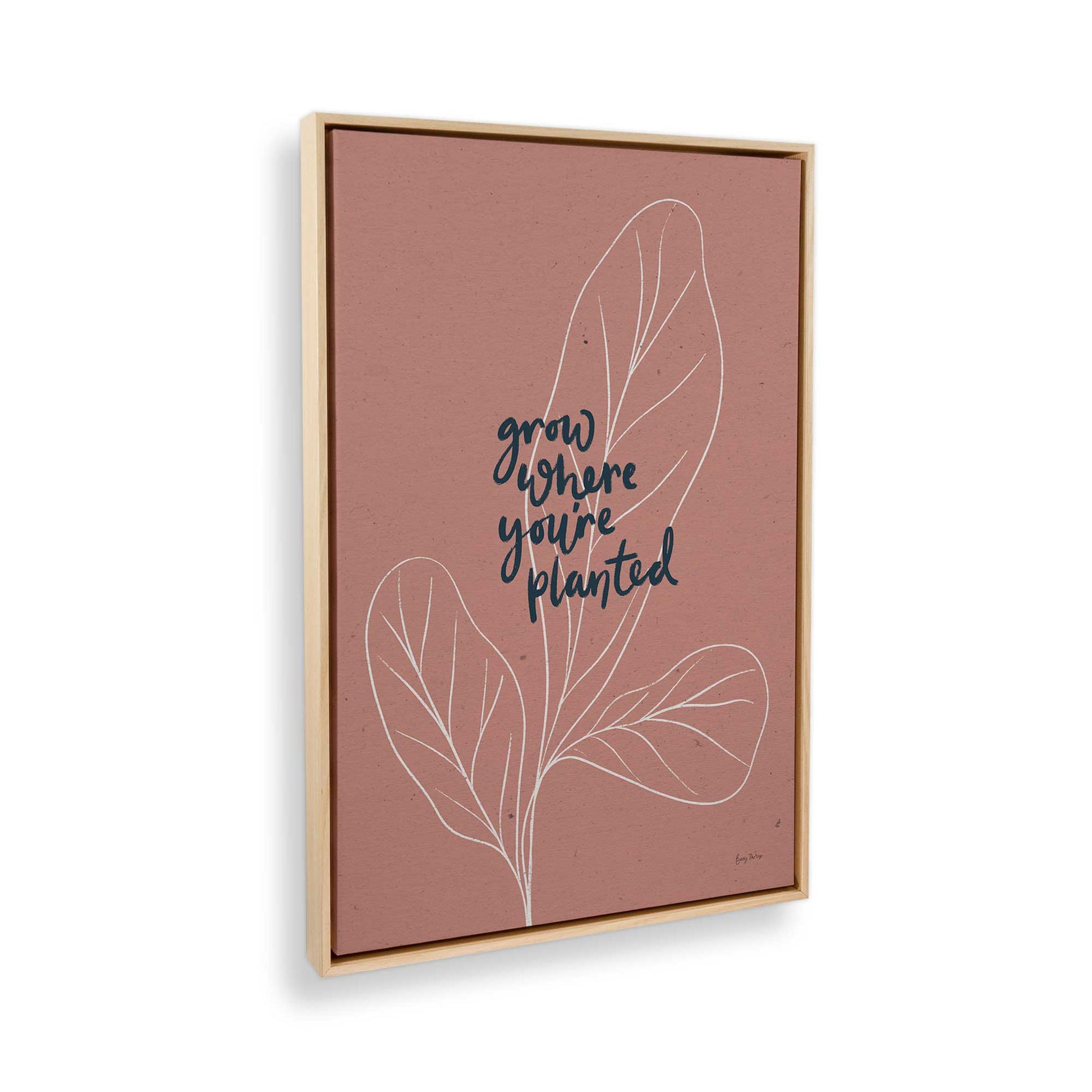 [Color:American Maple], Picture of art in a American Maple frame at an angle