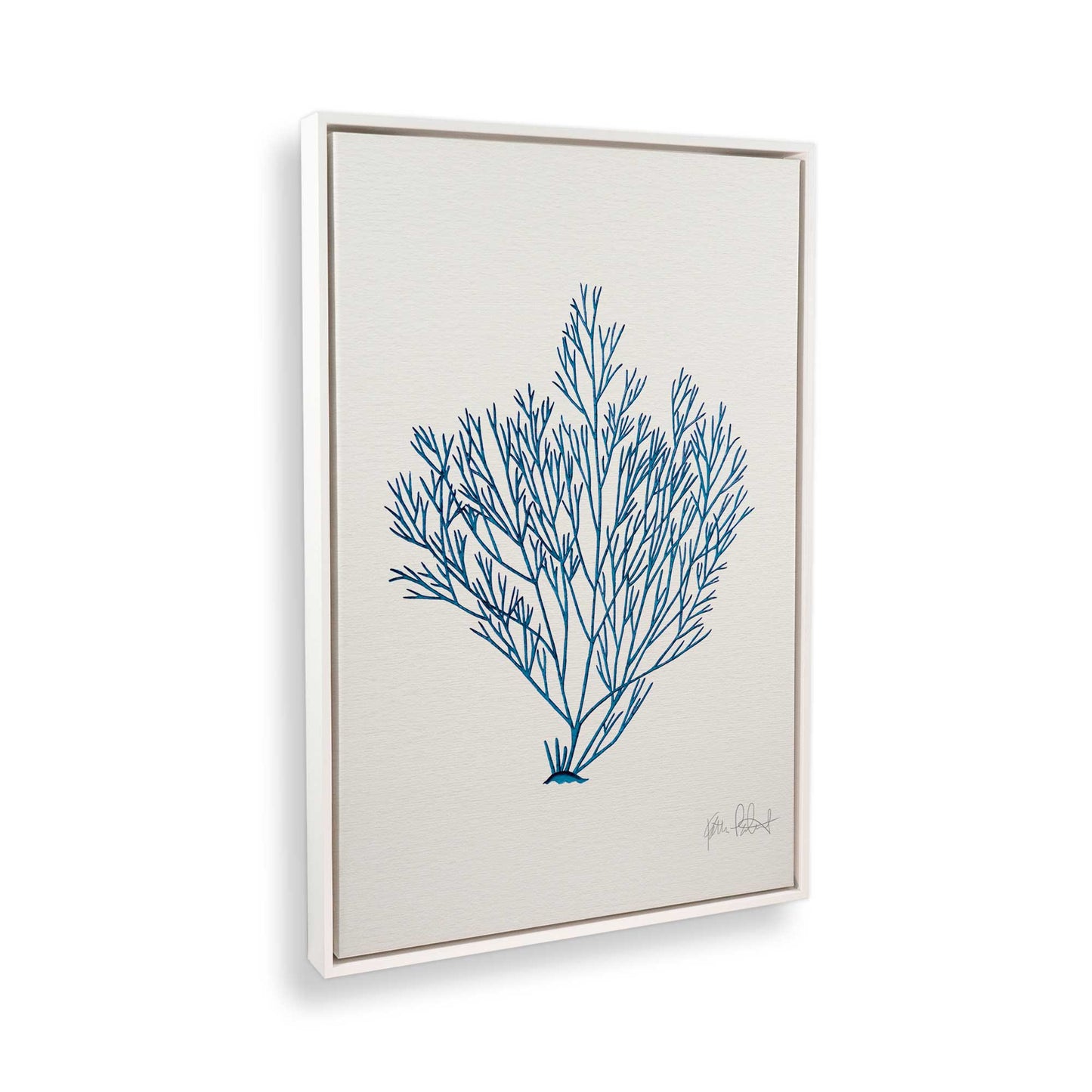 [Color:Opaque White], Picture of art in a White frame at an angle