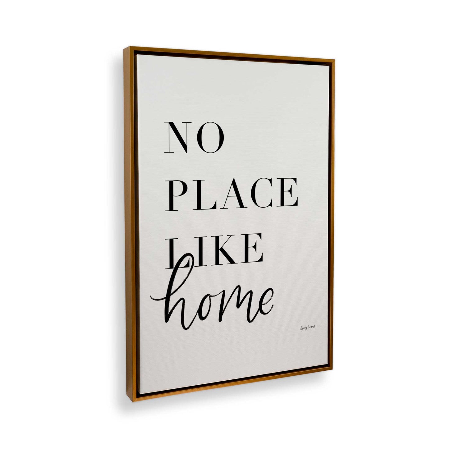 [Color:Polished Gold], Picture of art in a Polished Gold frame at an angle