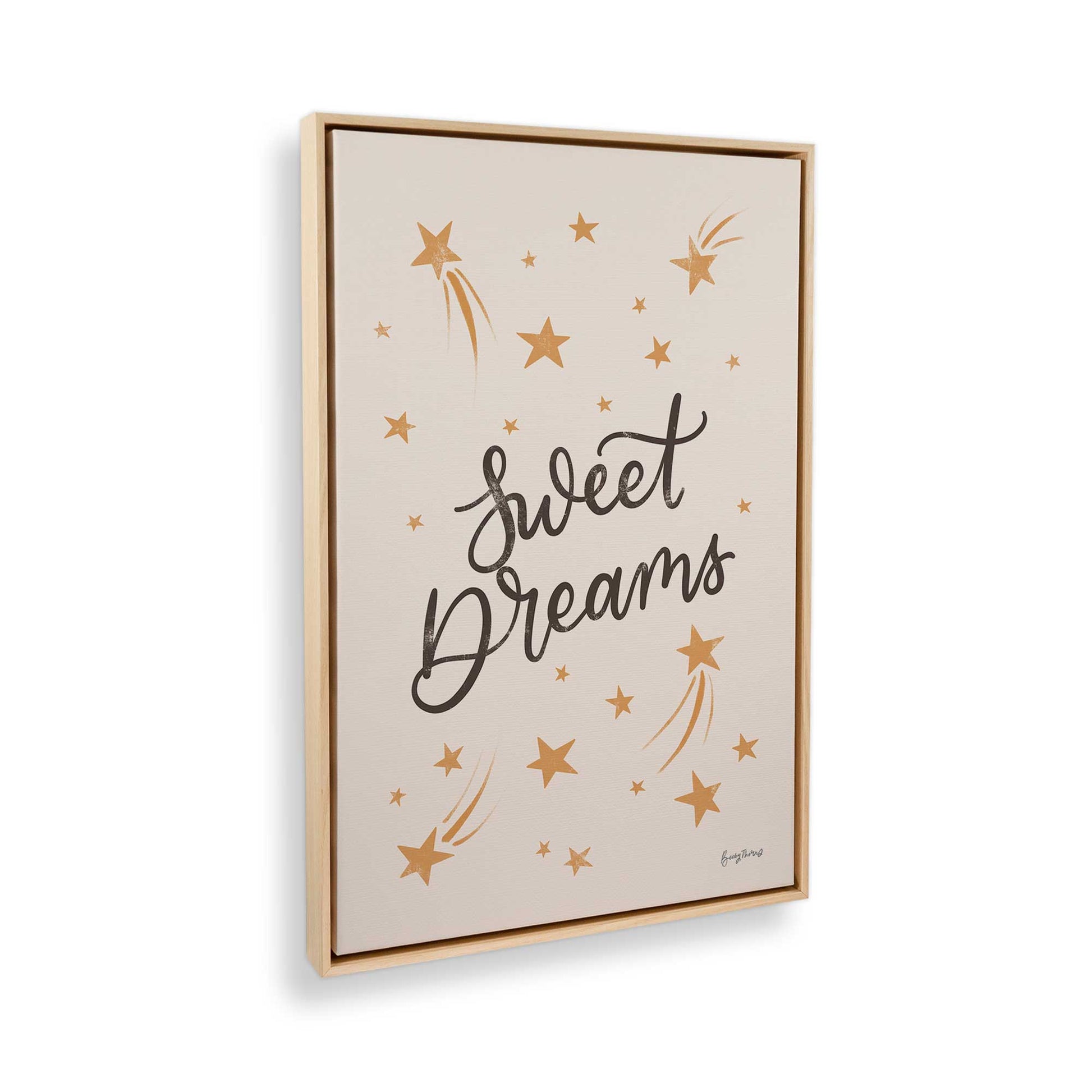 [Color:American Maple], Picture of art in a American Maple frame at an angle