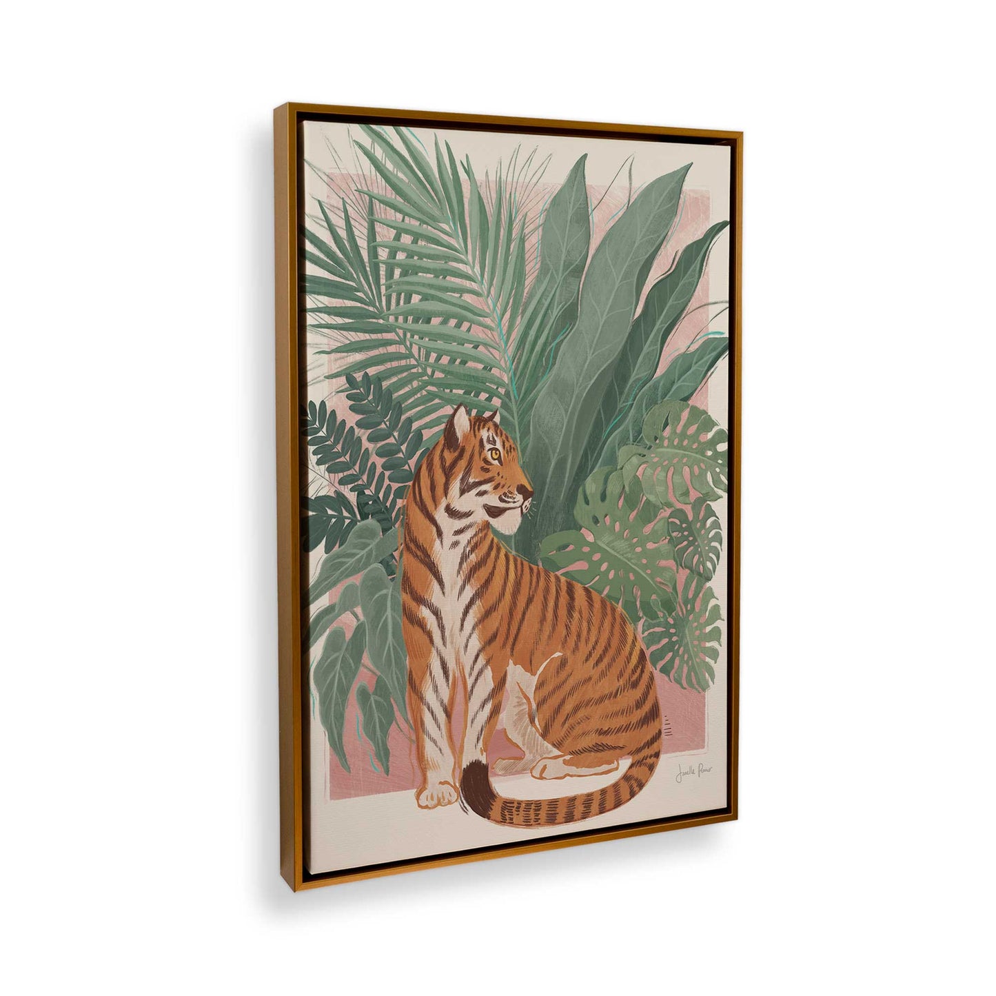 [Color:Polished Gold], Picture of art in a Polished Gold frame at an angle