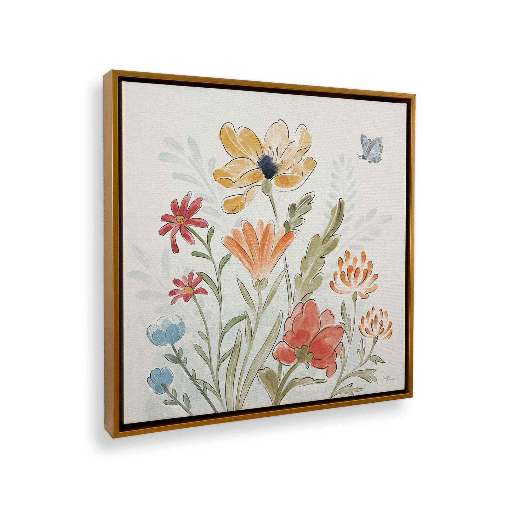 [Color:American Maple], Picture of art in a American Maple frame at an angle