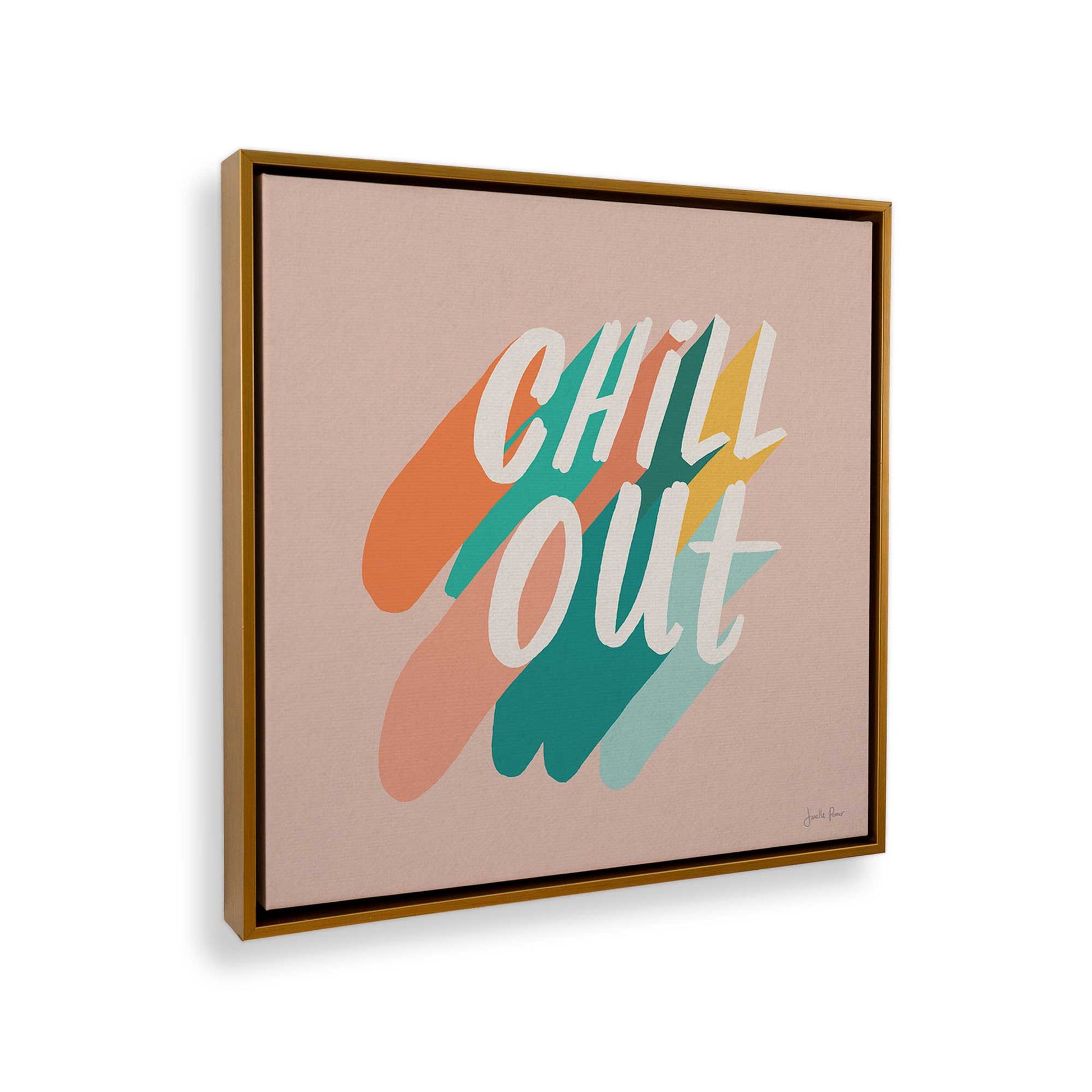 [Color:American Maple], Picture of art in a American Maple frame at an angle