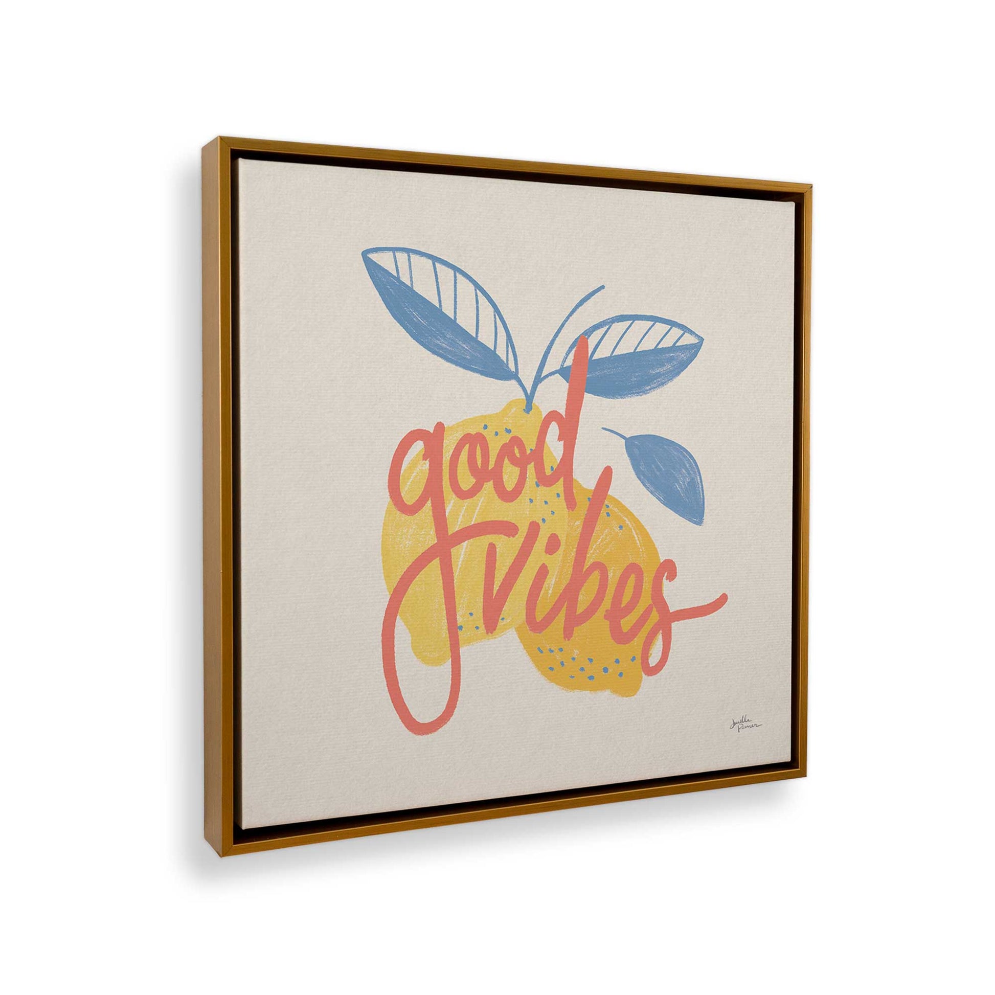 [Color:American Maple], Picture of art in a American Maple frame at an angle