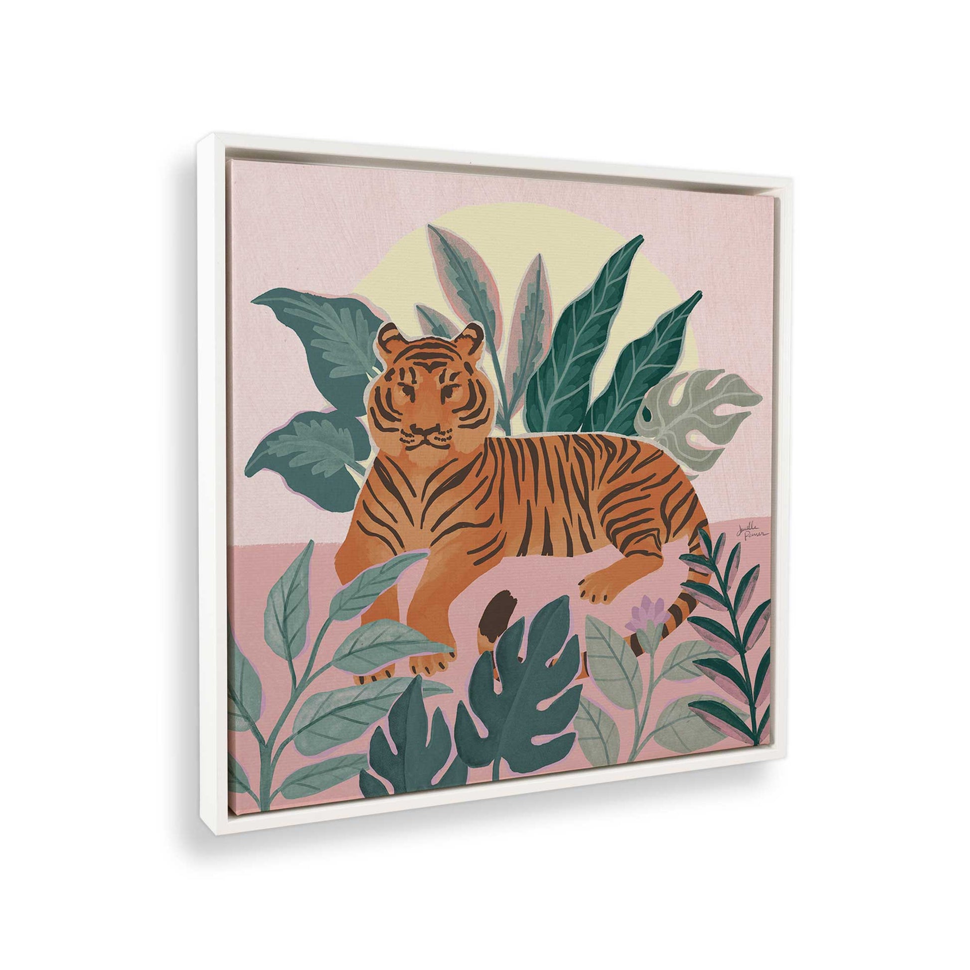 [Color:American Maple], Picture of art in a American Maple frame at an angle